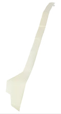 White elongated right upper door decal with angular cutouts and adhesive backing.