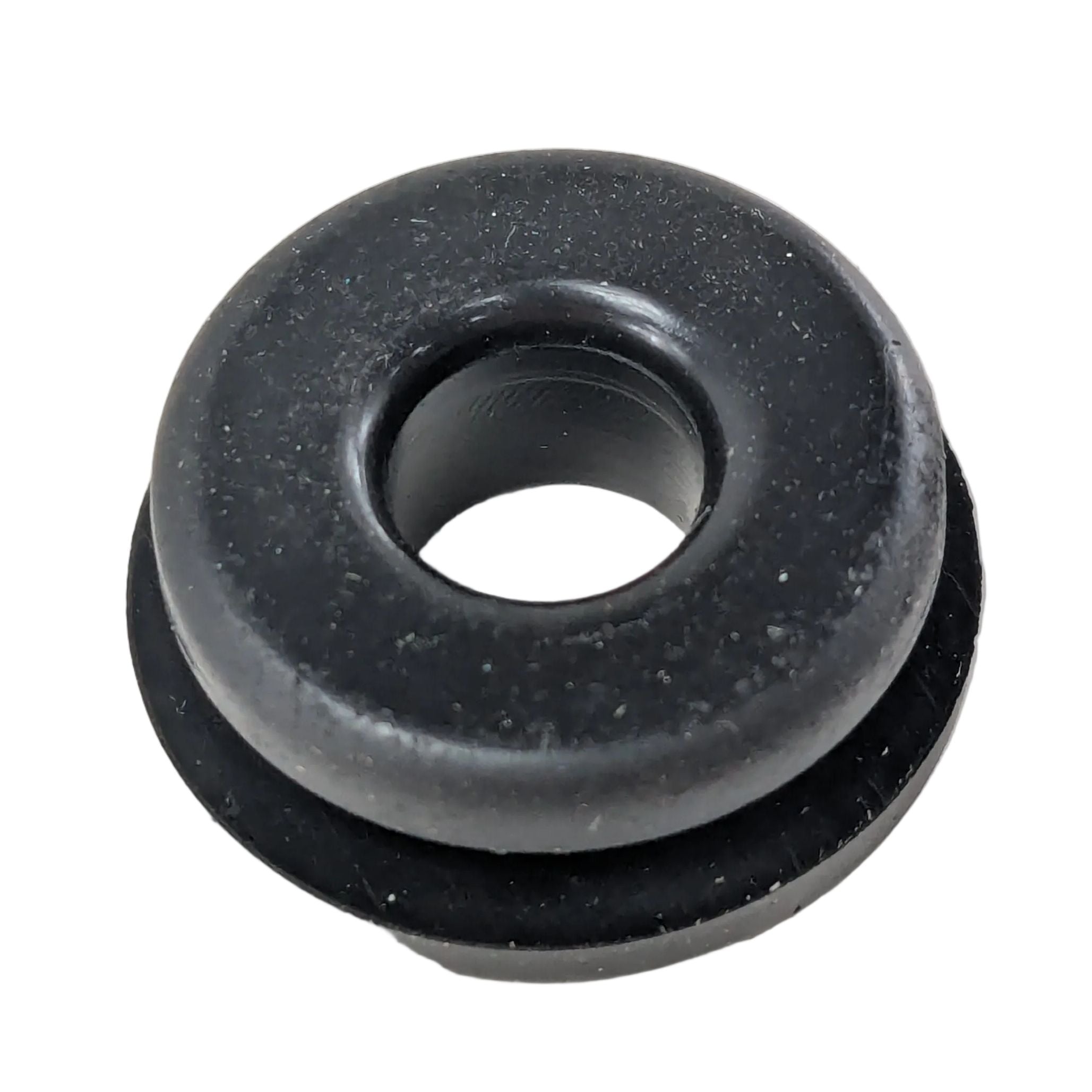 Black rubber collar with a rounded, donut-shaped design and a central hole.