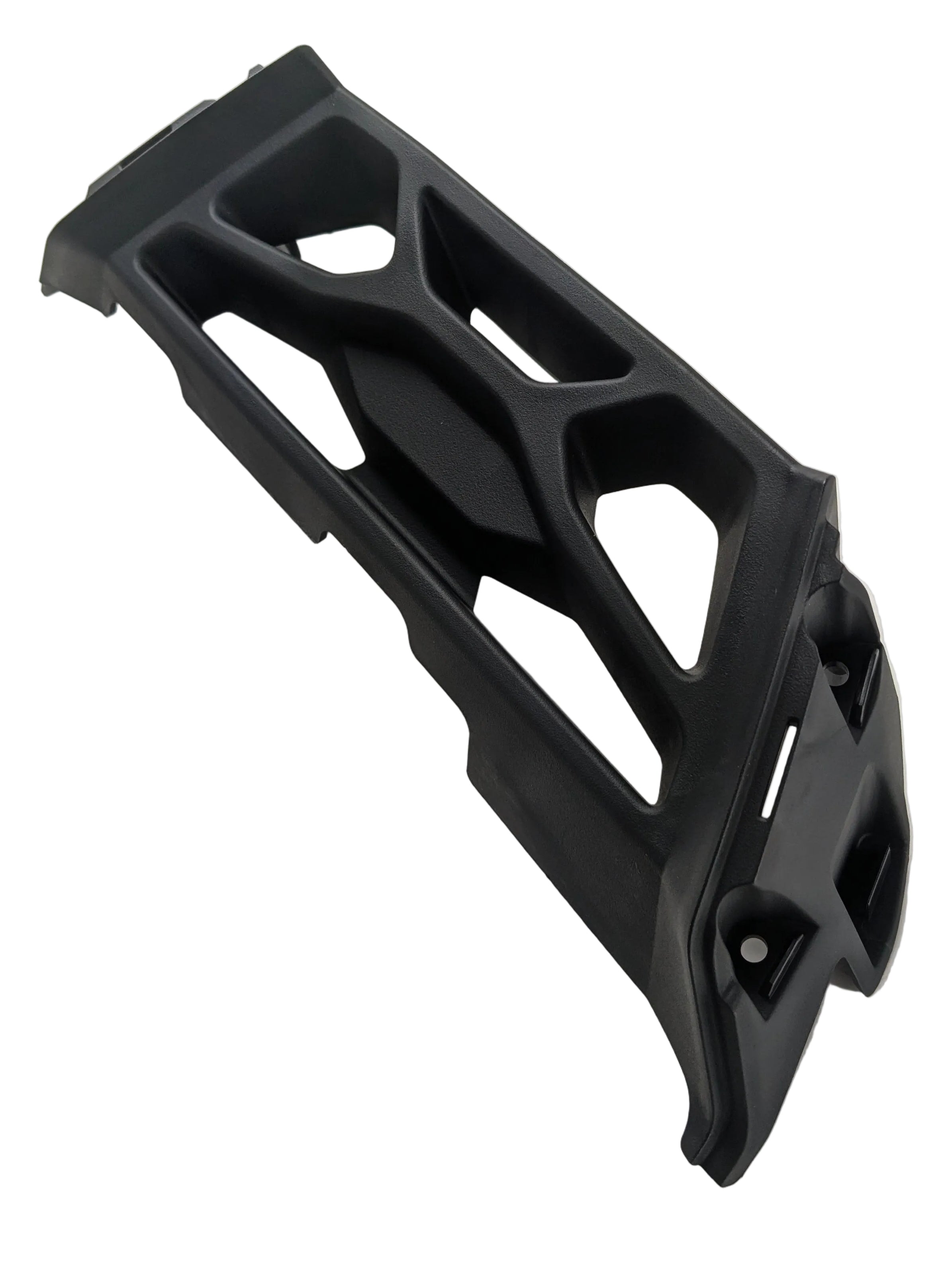 Matte black Chin Fairing Cover with angular cutouts and mounting points, designed for Indian motorcycles.