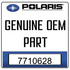 Polaris logo and "POLARIS Genuine OEM Part" above a white box with the number 7710628, indicating the Fork Stop Snap Ring by Polaris—OEM part #7710628, for Victory or Indian motorcycles.