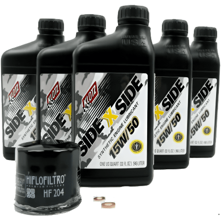 KU-107 Kit Side by Side 15w50, 2 Cometic Washers, and 1 HiFloFiltro HF204 Engine Oil Filter