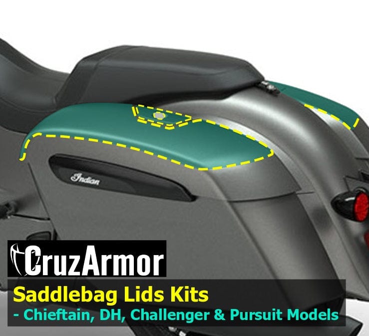 DIY Saddlebag Lid Protection Kit for Indian Challenger, Pursuit & Chieftain by Cruzarmor with logo