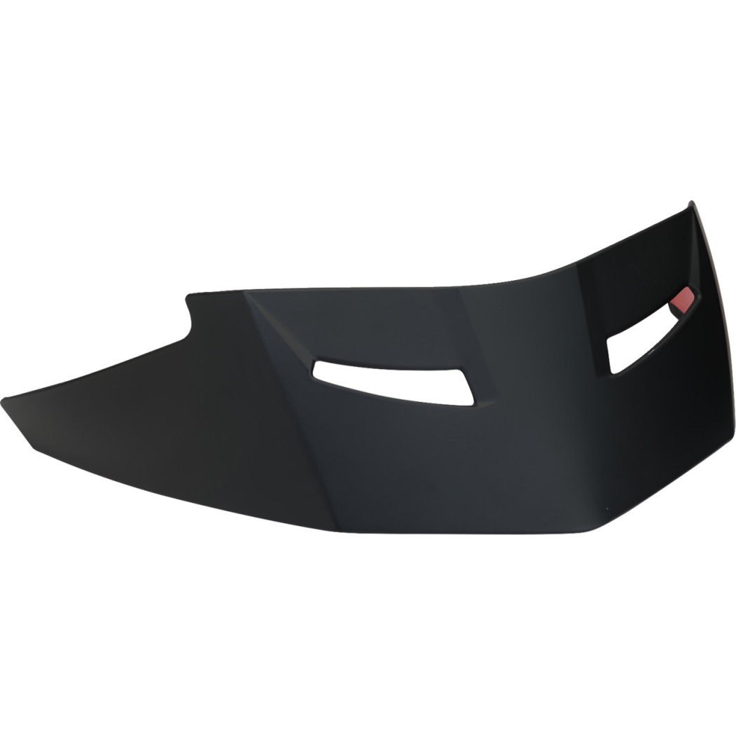 Matte black angular motorcycle spoiler with sharp cutouts and smooth finish.
