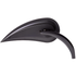 A sleek, modern metallic wall sconce with a curved, elongated teardrop shape and smooth black finish—reminiscent of the Mirror Black Die-Cast Rad III Teardrop Style Left Side by Arlen Ness.