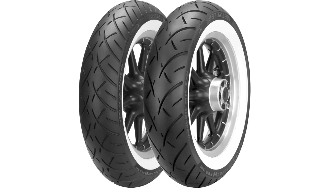 Tire - ME 888 Marathon™ Ultra - Front - 130/90-16 - Wide Whitewall - 67H by Metzeler