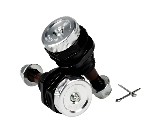 Yamaha Viking Heavy Duty Ball Joint By Black Ops Machine - 07-61-00 - Back Angled with Cotter Pin Grease Fitting Close Up View