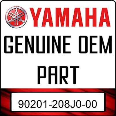 An Image of the Genuine Yamaha Logo reading 'GENUINE OEM PART' 90201-208J0-00