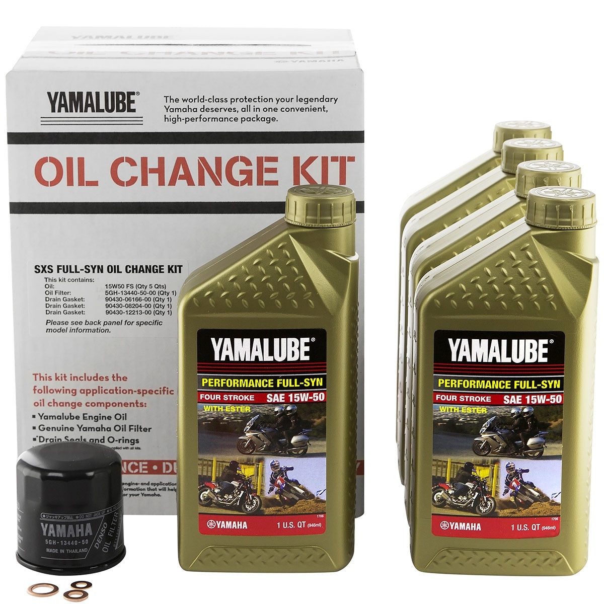 Yamalube Full-Synthetic Oil Change Kit- Side-by-Side 15W-50 by Yamaha