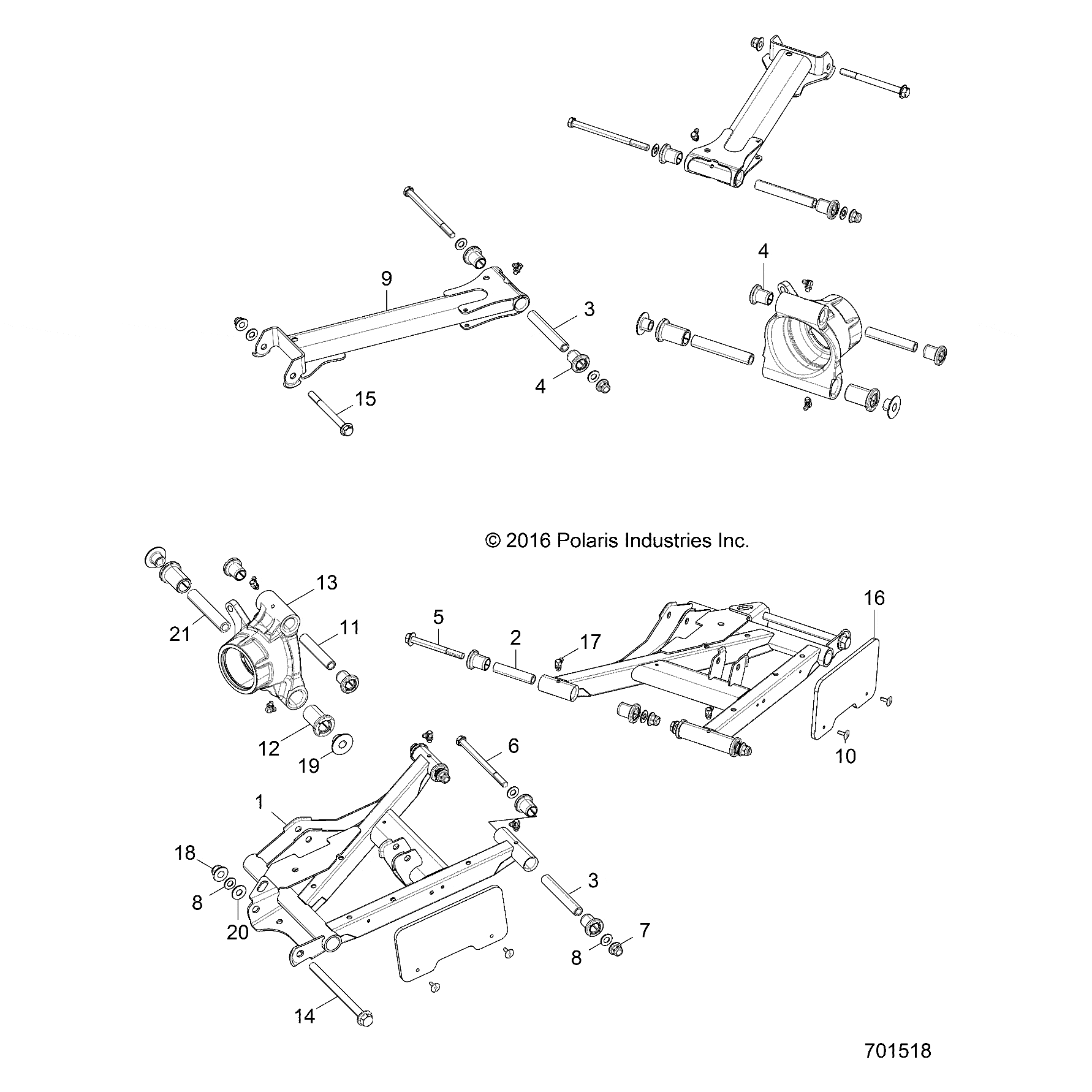 A-Arm Weld, Rear, Lower, Right, by Polaris 1018823-458 OEM Hardware P1018823-458 Off Road Express