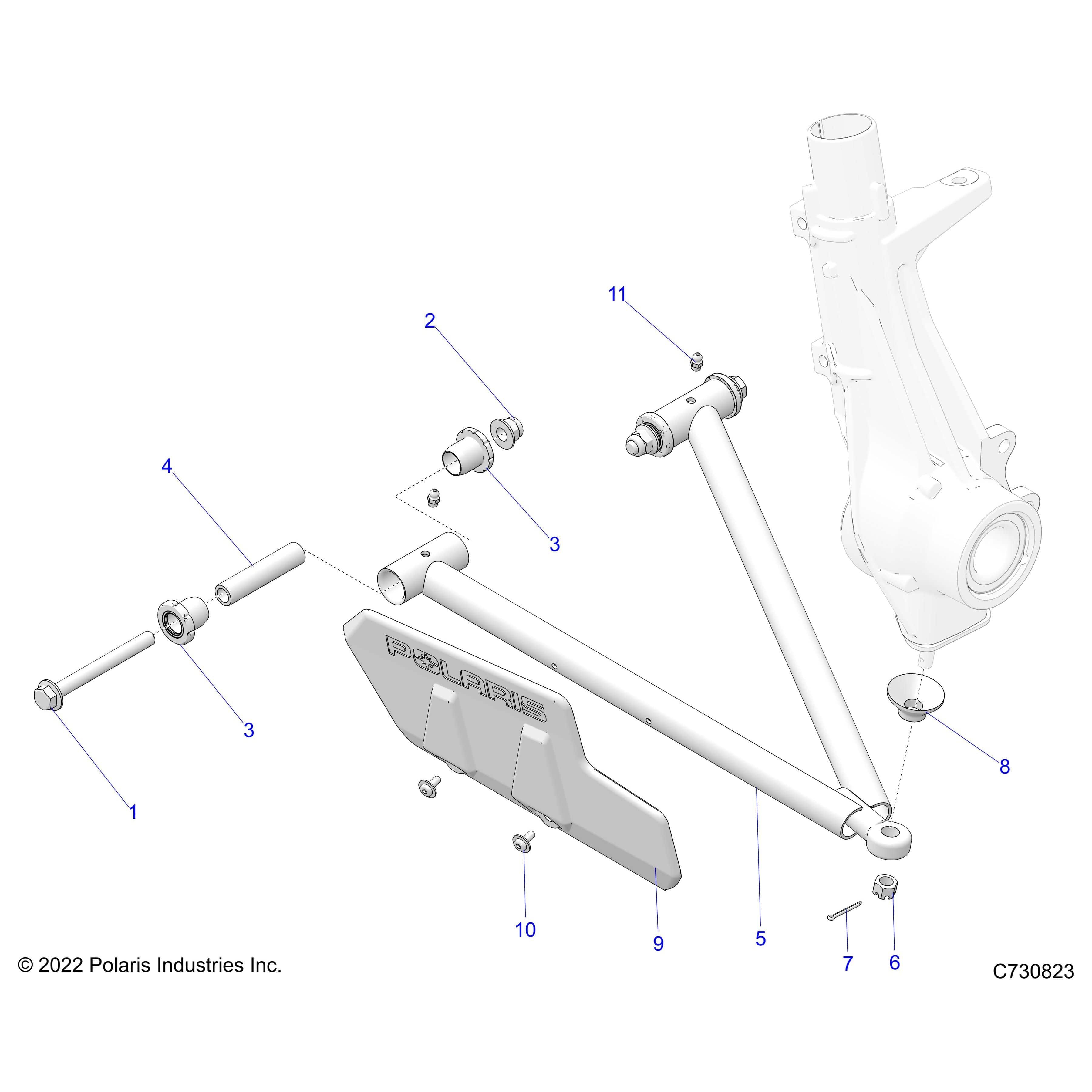 A-Frame Weld, Right, Matte Blac by Polaris 1544053-458 OEM Hardware P1544053-458 Off Road Express