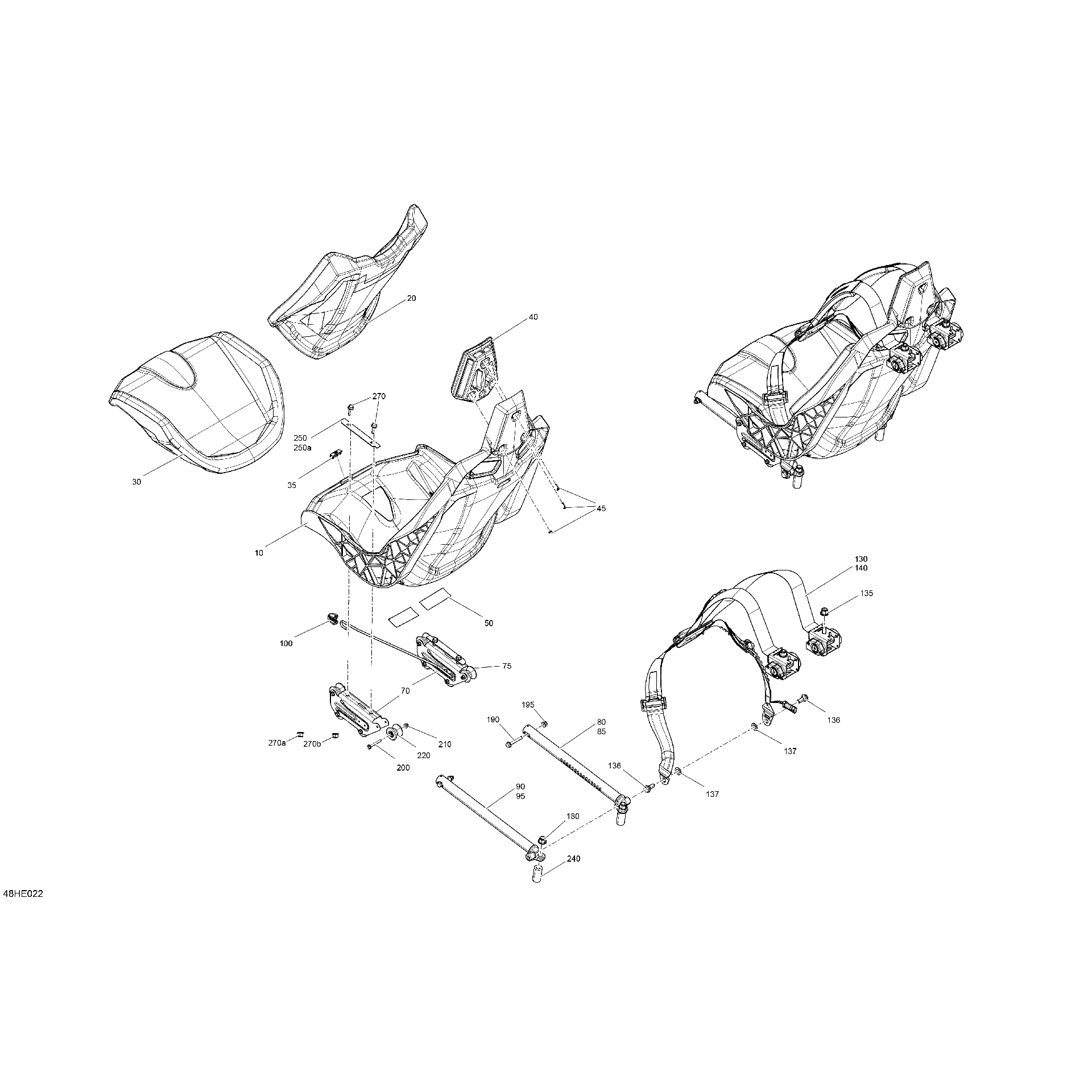 An Image of a Genuine Can-Am Parts Schematic Diagram showing the schematic - BODY - SEAT