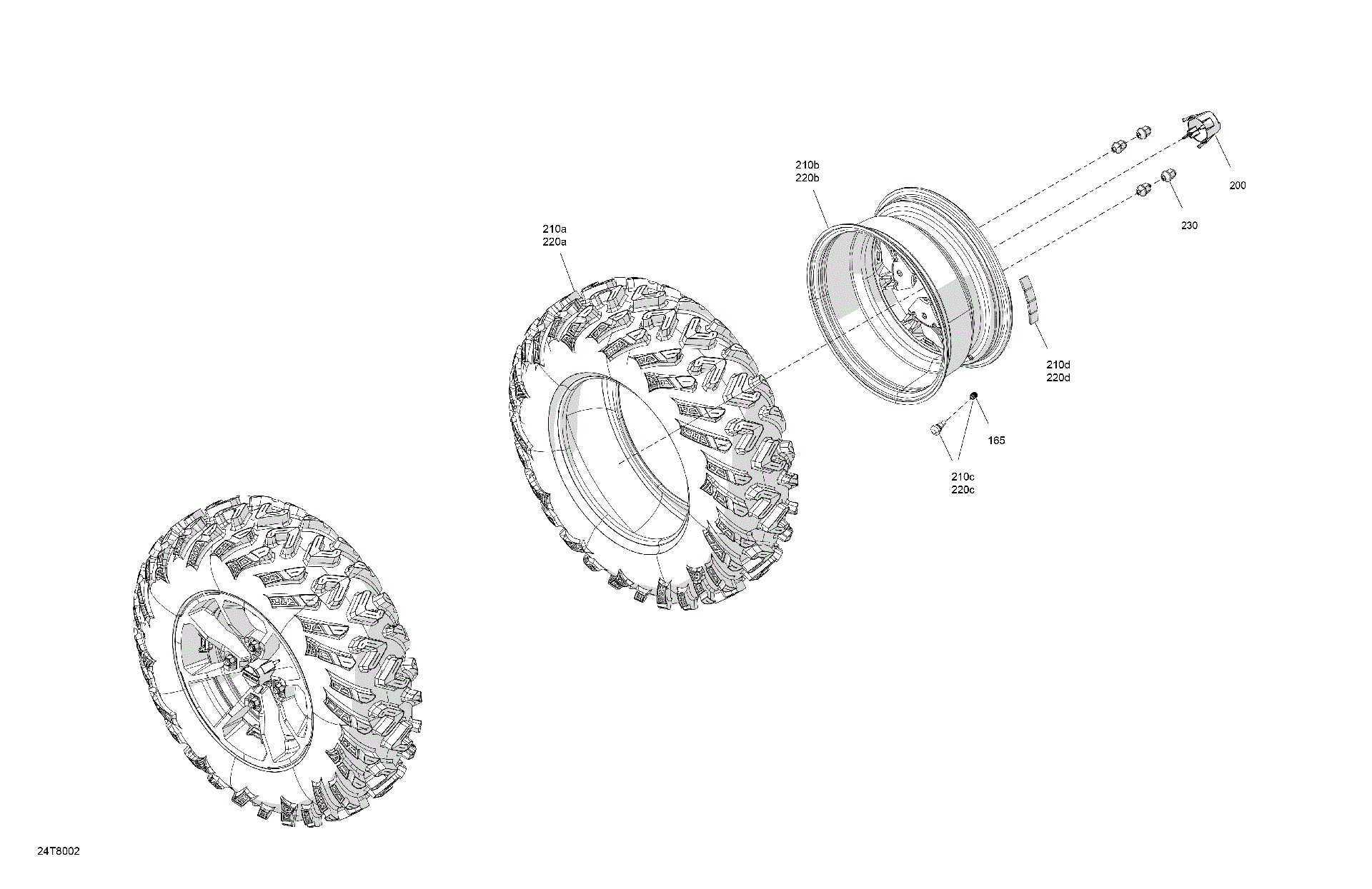An Image of a Genuine Can-Am Parts Schematic Diagram showing the schematic - DRIVE - FRONT WHEELS
