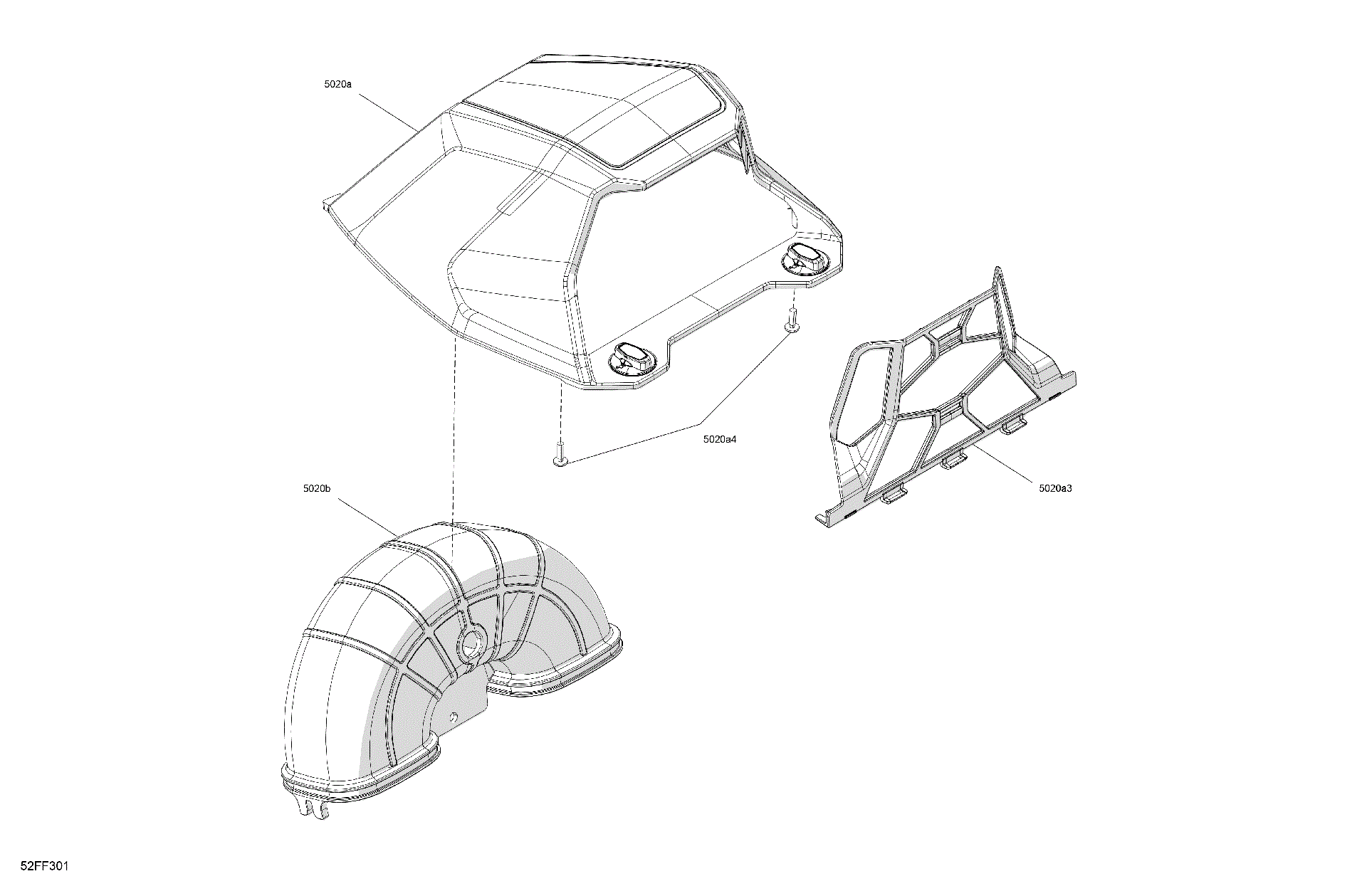 An Image of a Genuine Can-Am Parts Schematic Diagram showing the schematic - BODY - SNORKEL