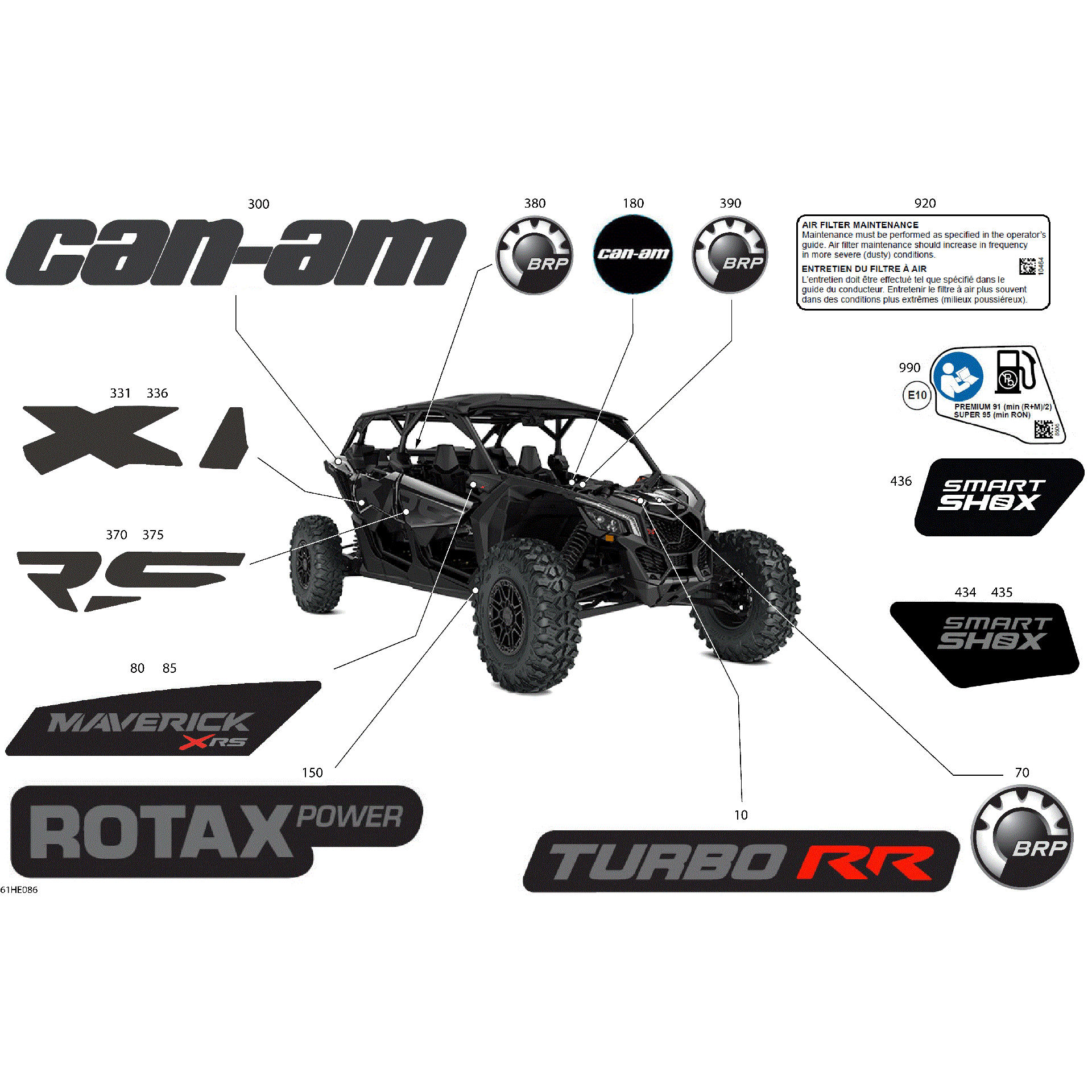 An Image of a Genuine Can-Am Parts Schematic Diagram showing the schematic - BODY - DECALS