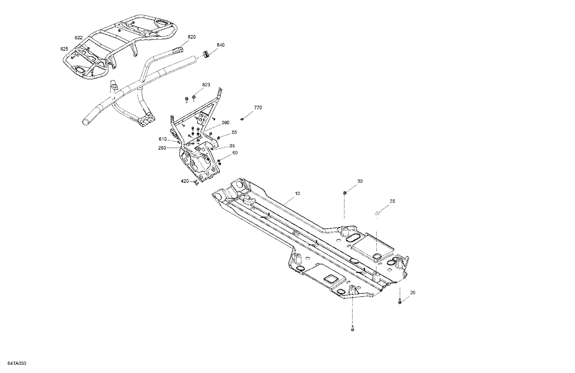 An Image of a Genuine Can-Am Parts Schematic Diagram showing the schematic - BODY - SKID PLATE