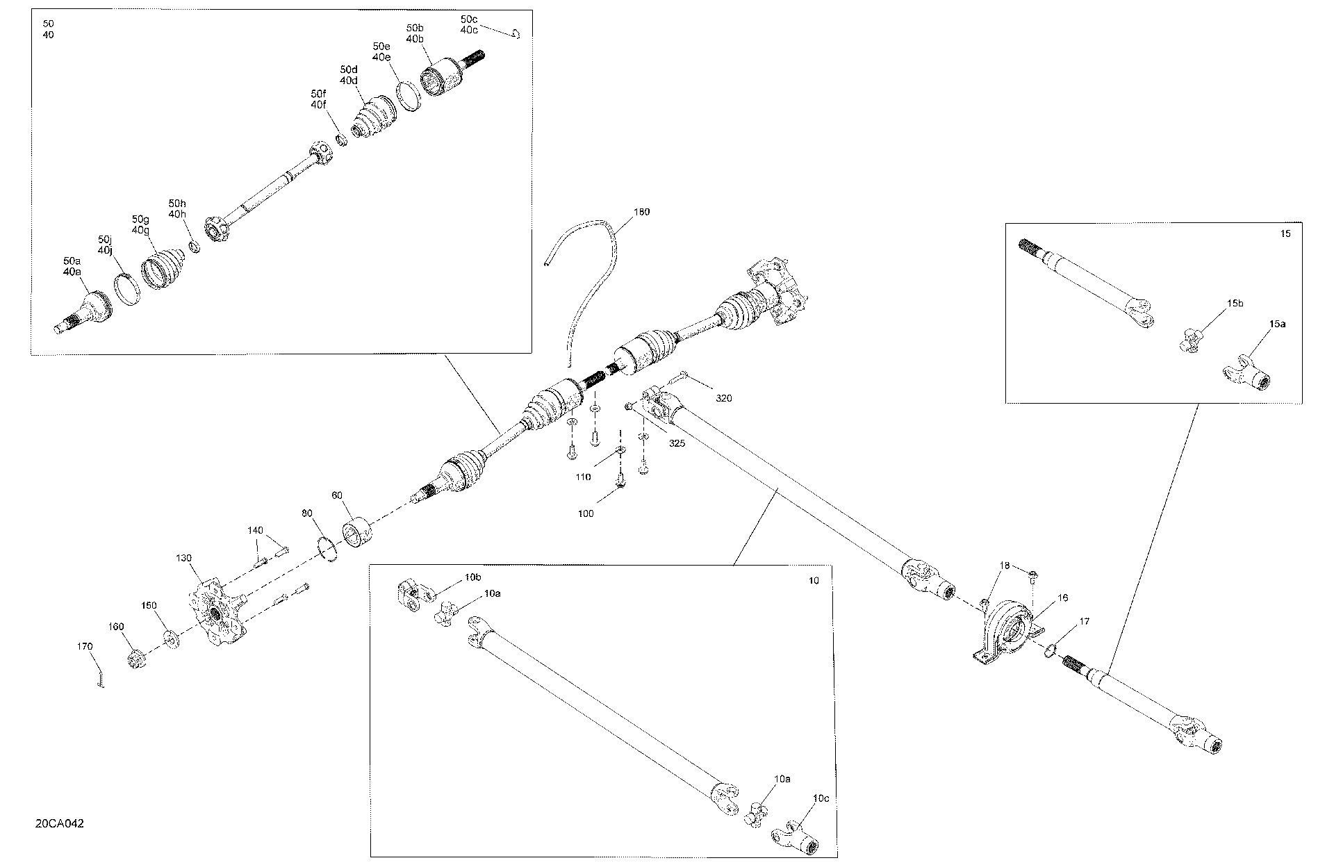 An Image of a Genuine Can-Am Parts Schematic Diagram showing the schematic - DRIVE - FRONT SECTION - COMMON PARTS