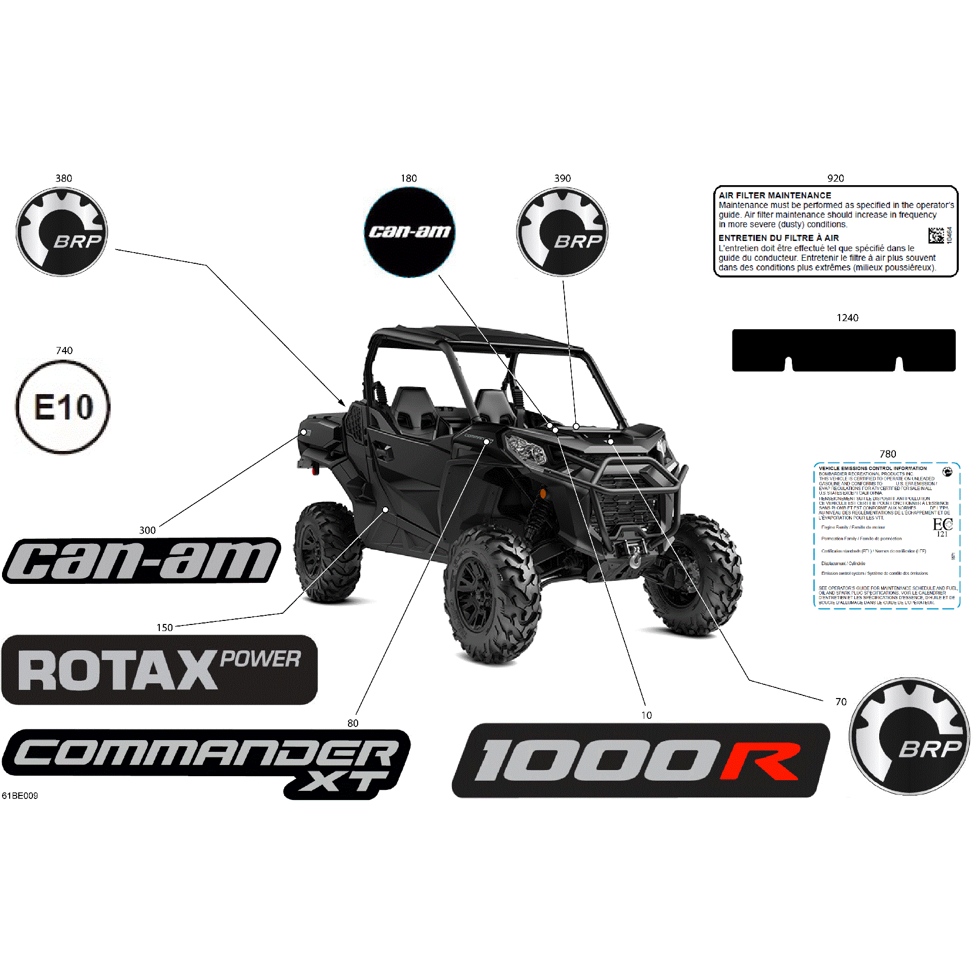 An Image of a Genuine Can-Am Parts Schematic Diagram showing the schematic - BODY - DECALS