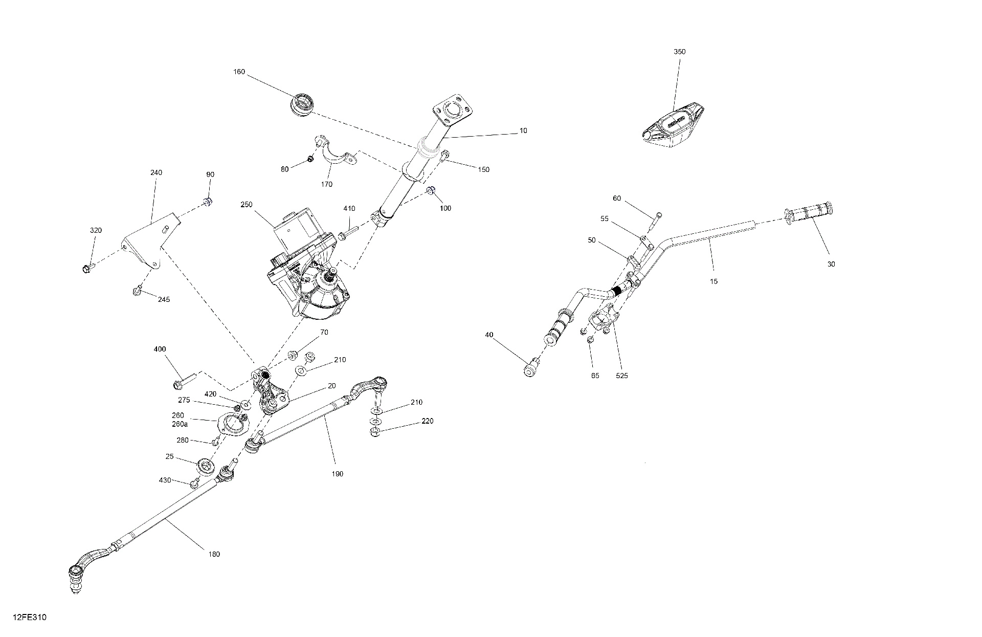 An Image of a Genuine Can-Am Parts Schematic Diagram showing the schematic - MECHANIC - STEERING