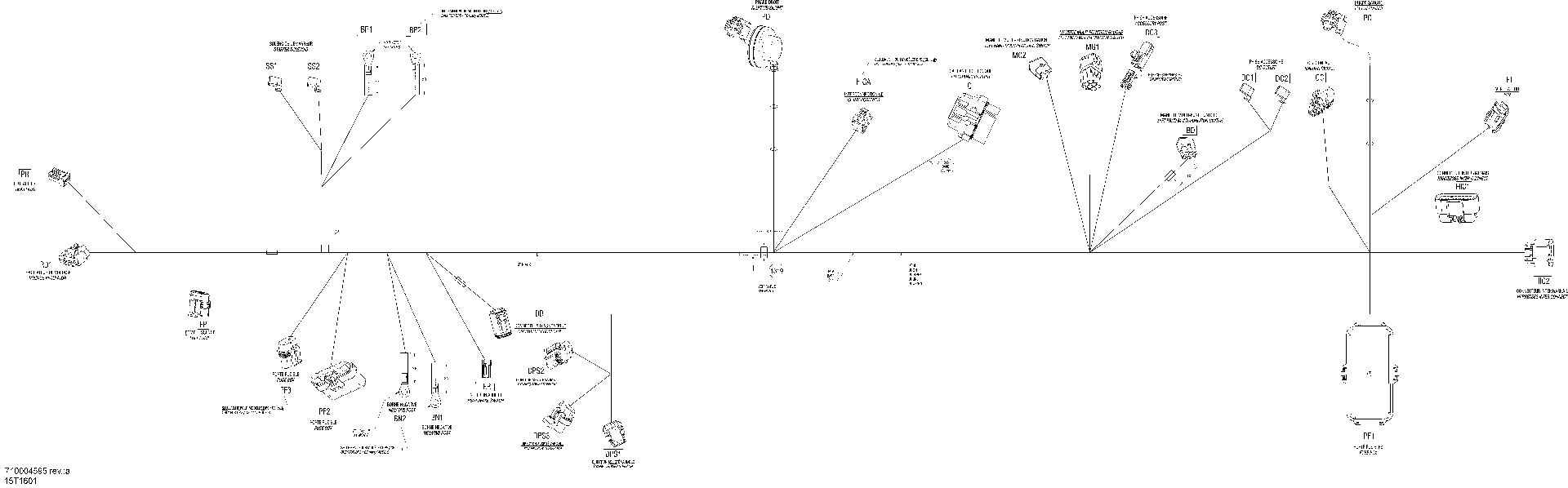An Image of a Genuine Can-Am Parts Schematic Diagram showing the schematic - ELECTRICAL HARNESS - ALL MODELS