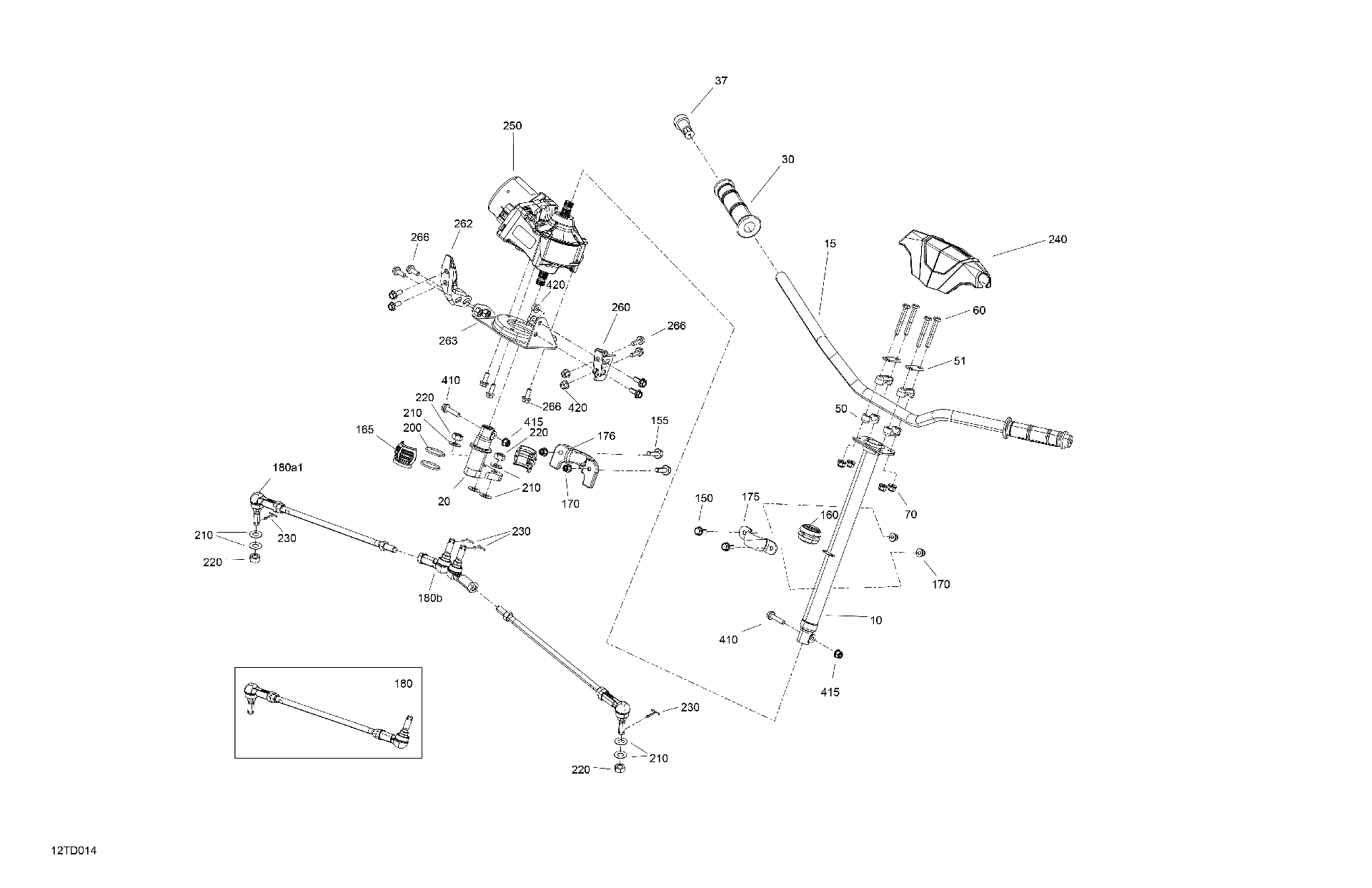 An Image of a Genuine Can-Am Parts Schematic Diagram showing the schematic - MECHANIC - STEERING