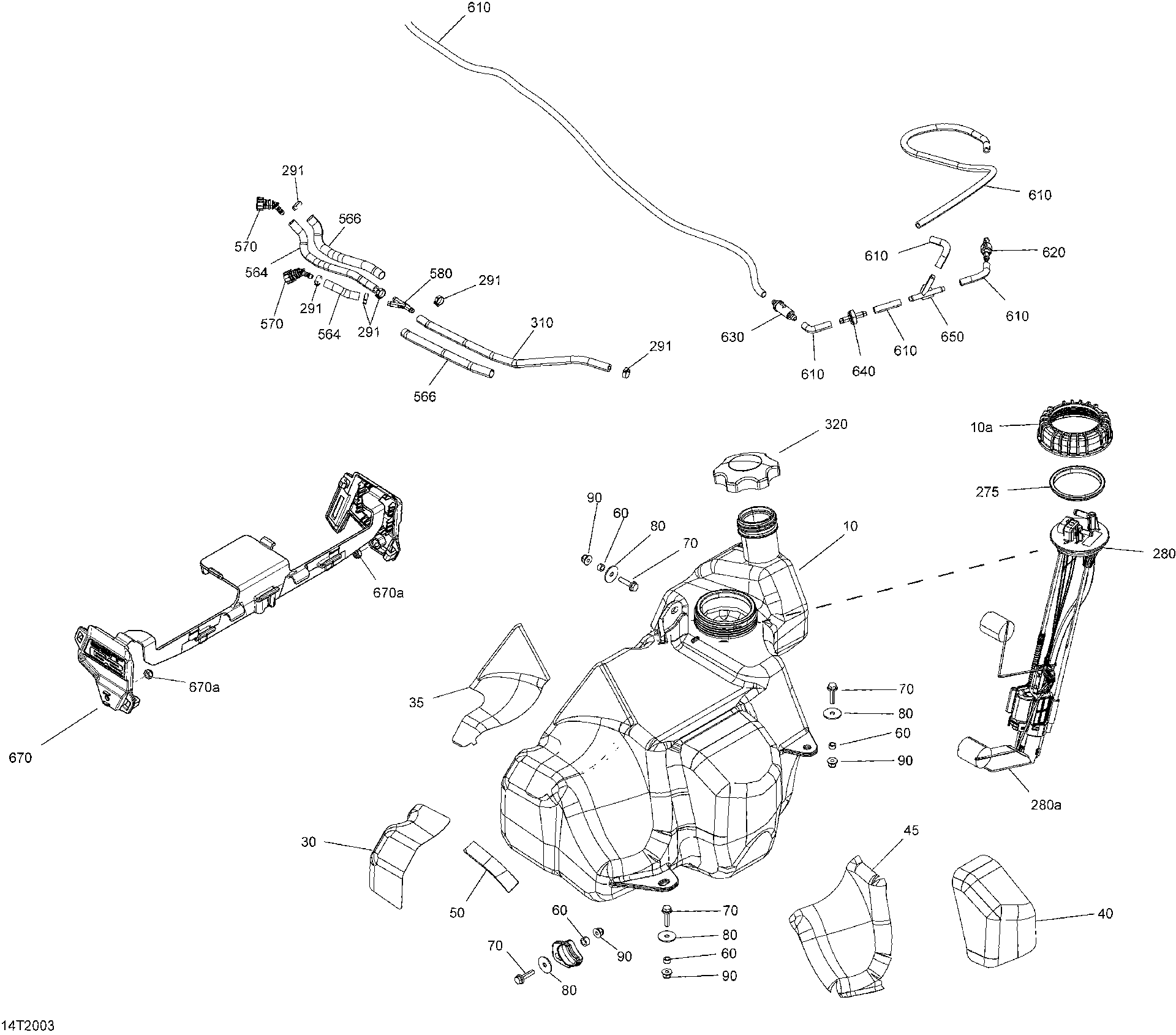 An Image of a Genuine Can-Am Parts Schematic Diagram showing the schematic - ENGINE - FUEL