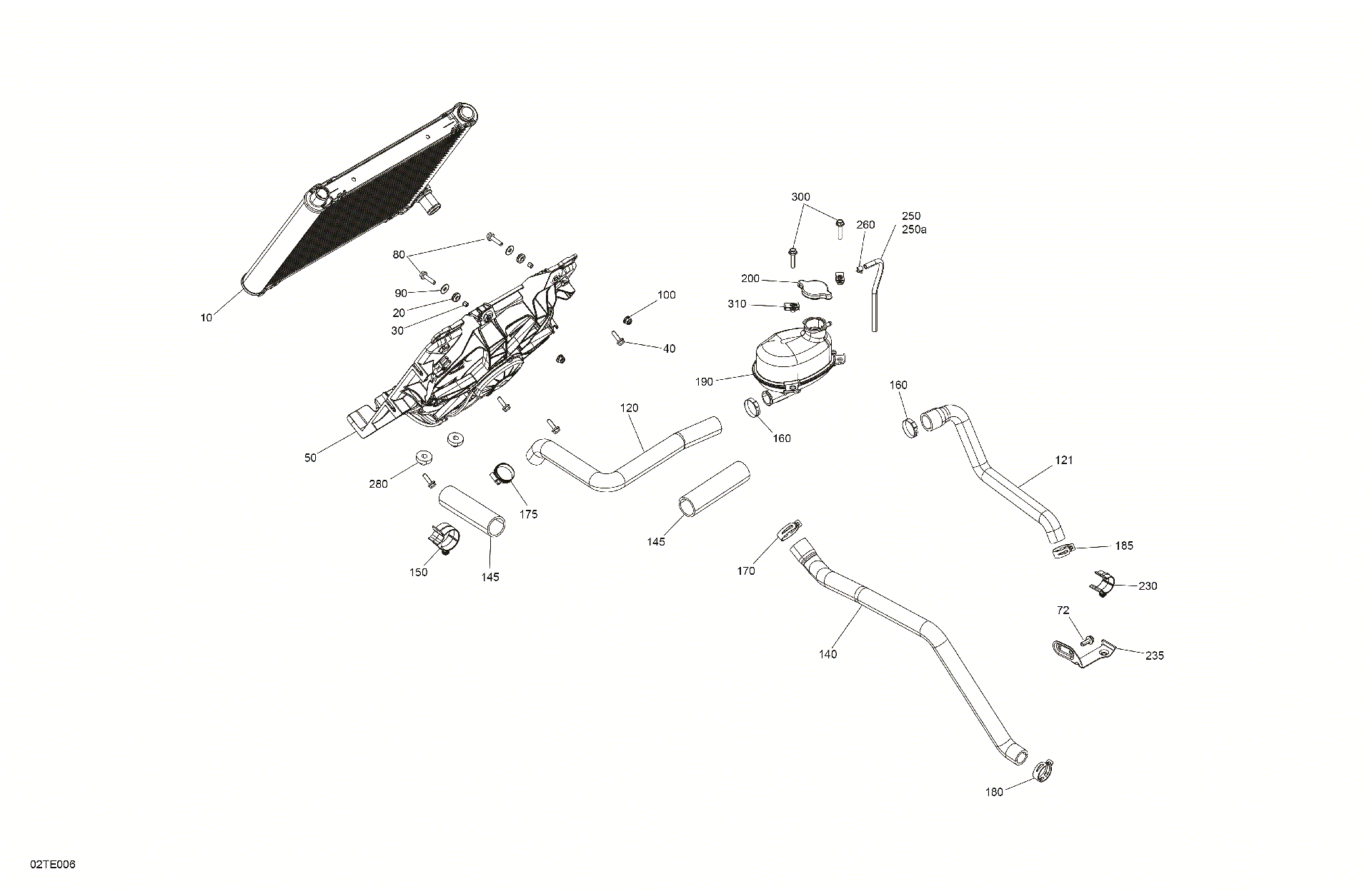An Image of a Genuine Can-Am Parts Schematic Diagram showing the schematic - ENGINE - COOLING