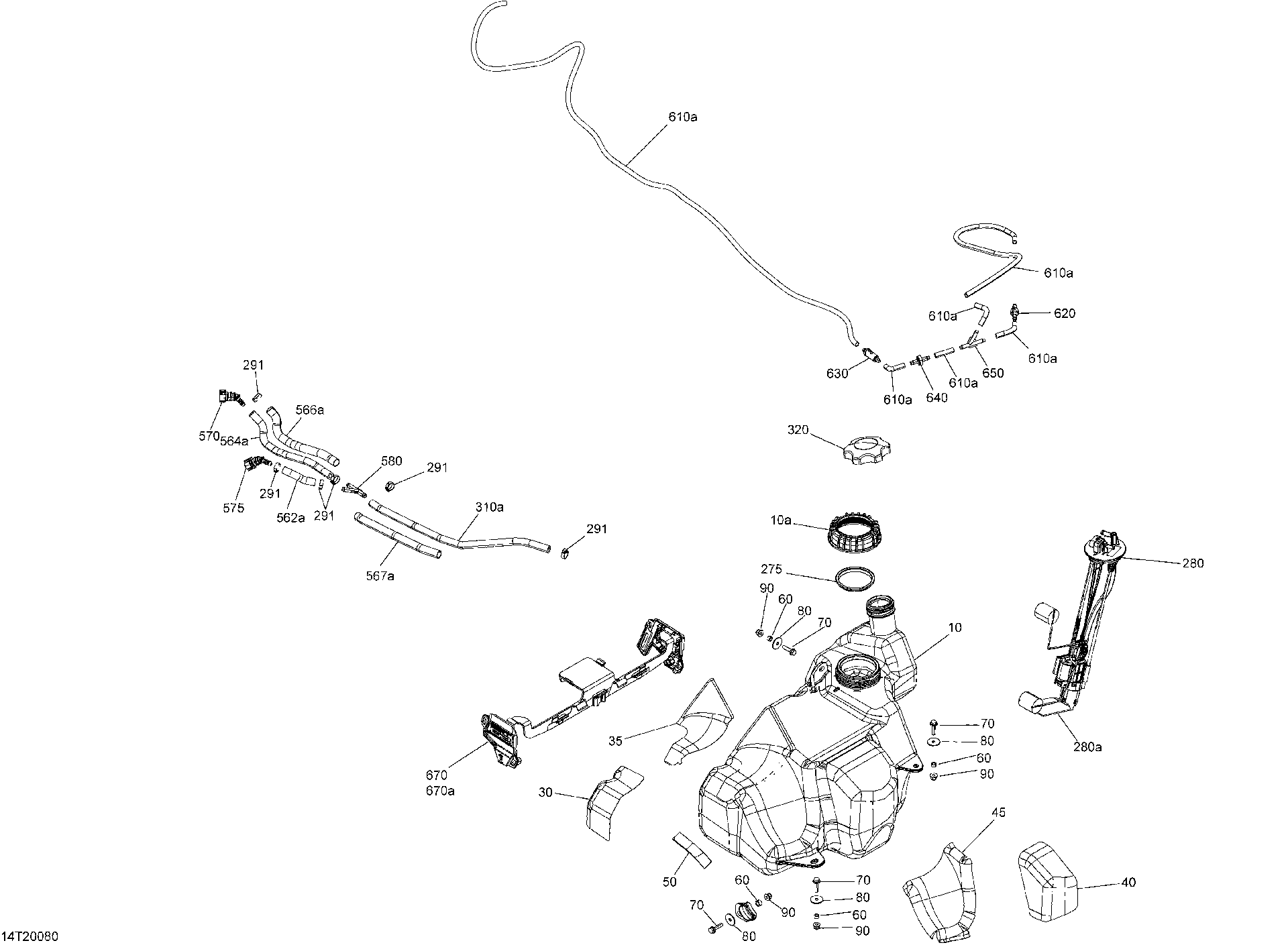 An Image of a Genuine Can-Am Parts Schematic Diagram showing the schematic - FUEL