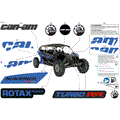 BODY - DECALS - 2024 CAN AM MAVERICK MAX TURBO RR X RS 72 INCH - DAZZLING BLUE - 72" WIDTH