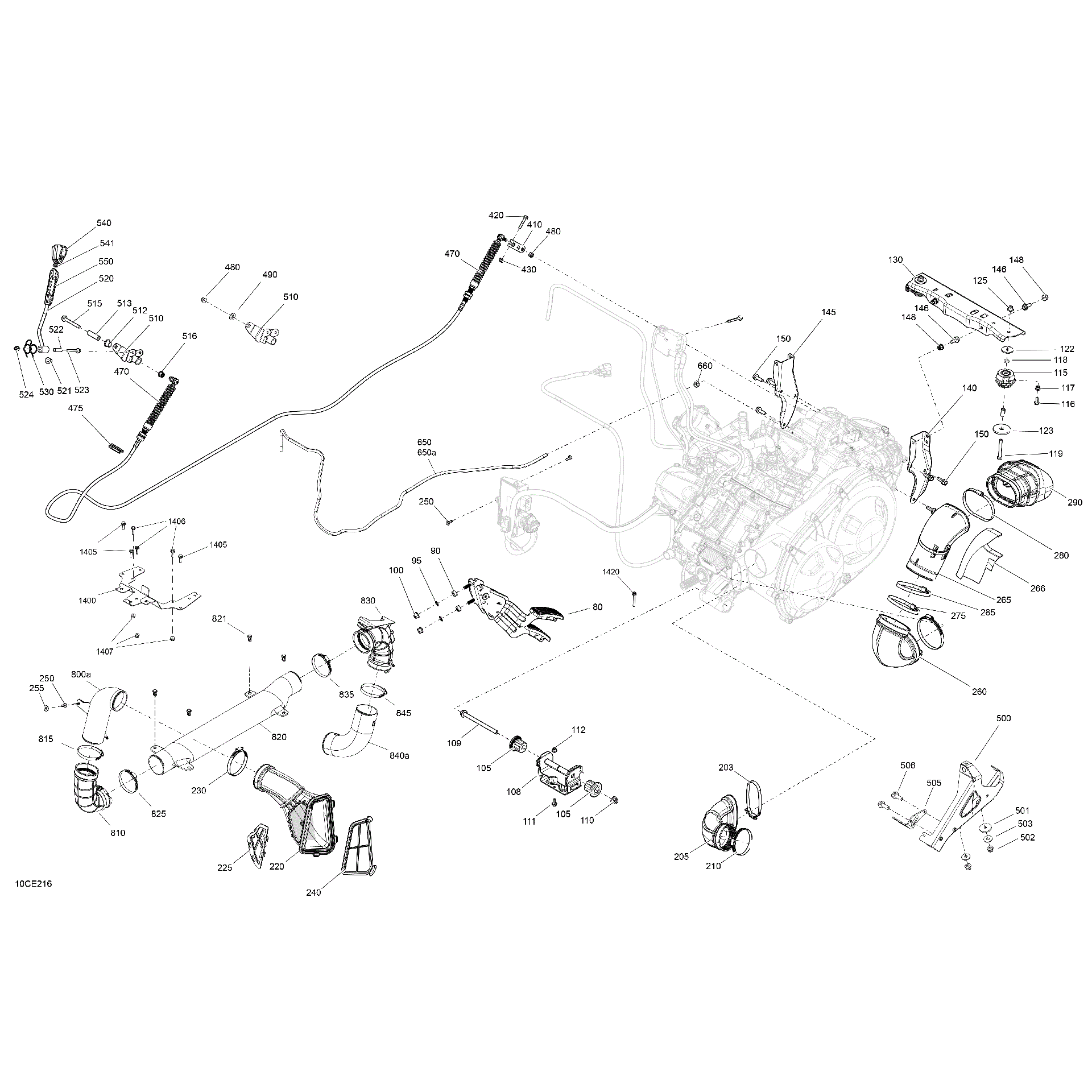 An Image of a Genuine Can-Am Parts Schematic Diagram showing the schematic - ENGINE - SYSTEM