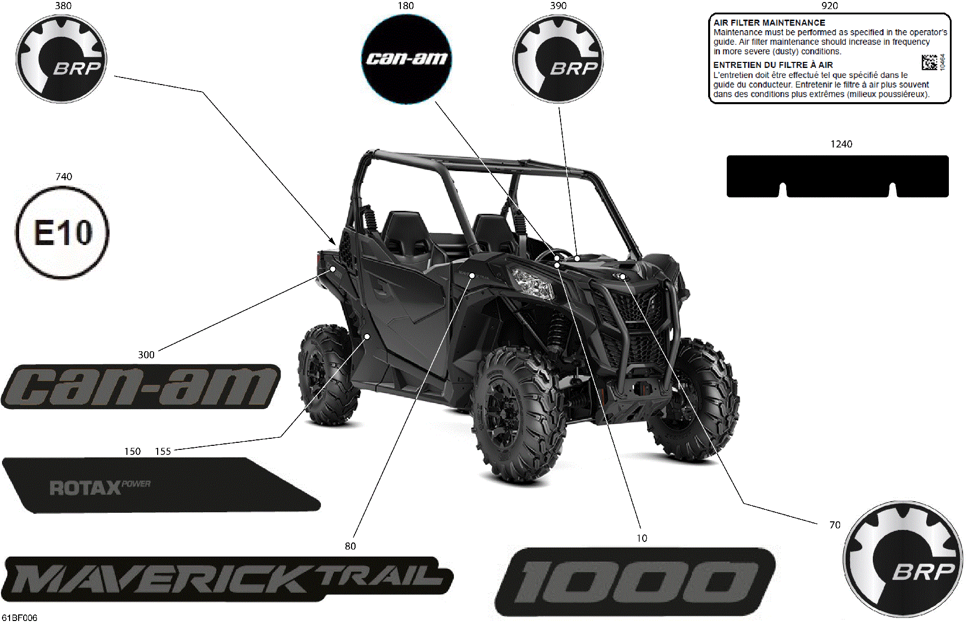 An Image of a Genuine Can-Am Parts Schematic Diagram showing the schematic - BODY - DECALS