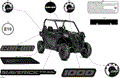 BODY - DECALS - 2026 CAN AM MAVERICK TRAIL EFI DPS - TIMELESS BLACK METALLIC - 50" WIDTH - (2)
