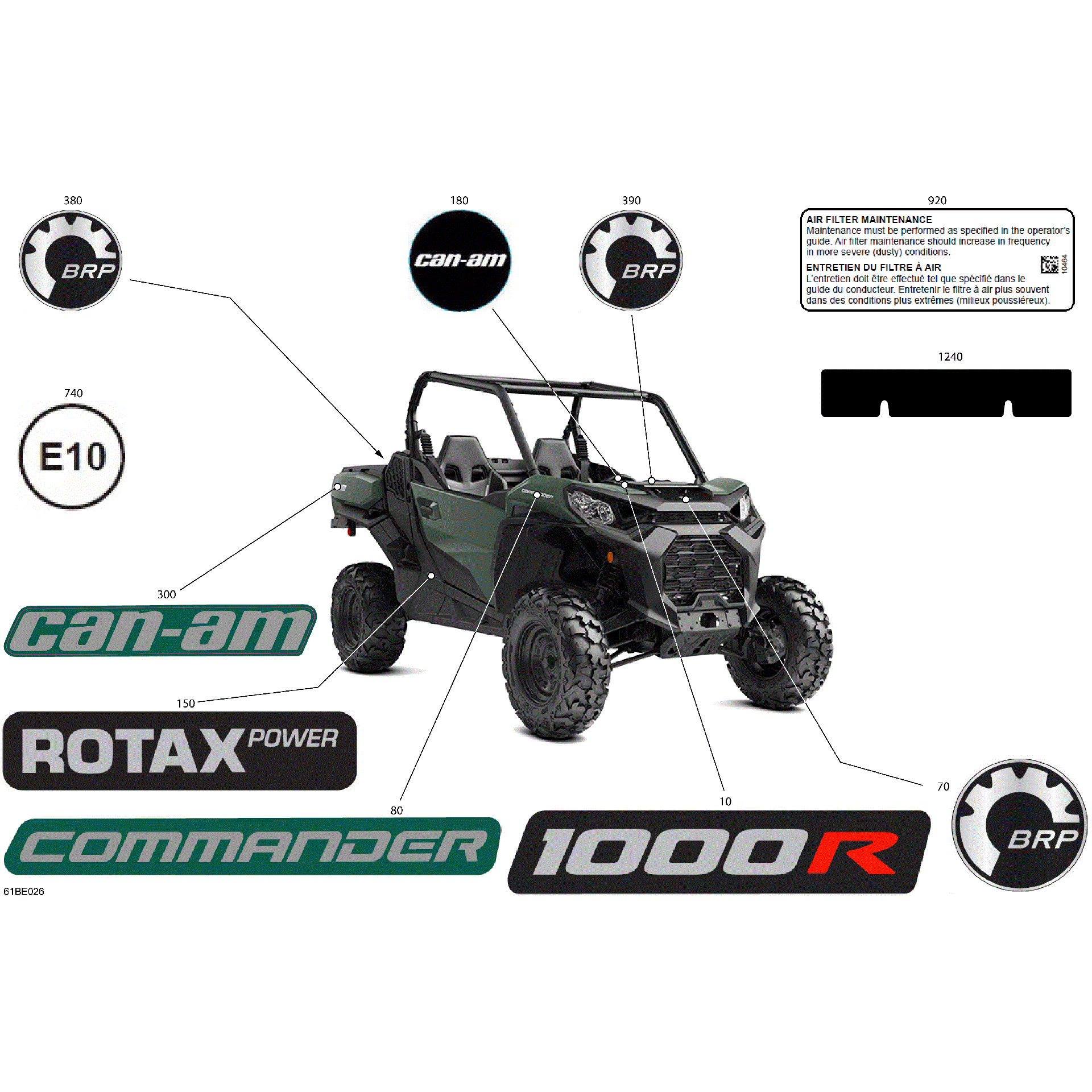 An Image of a Genuine Can-Am Parts Schematic Diagram showing the schematic - BODY - DECALS