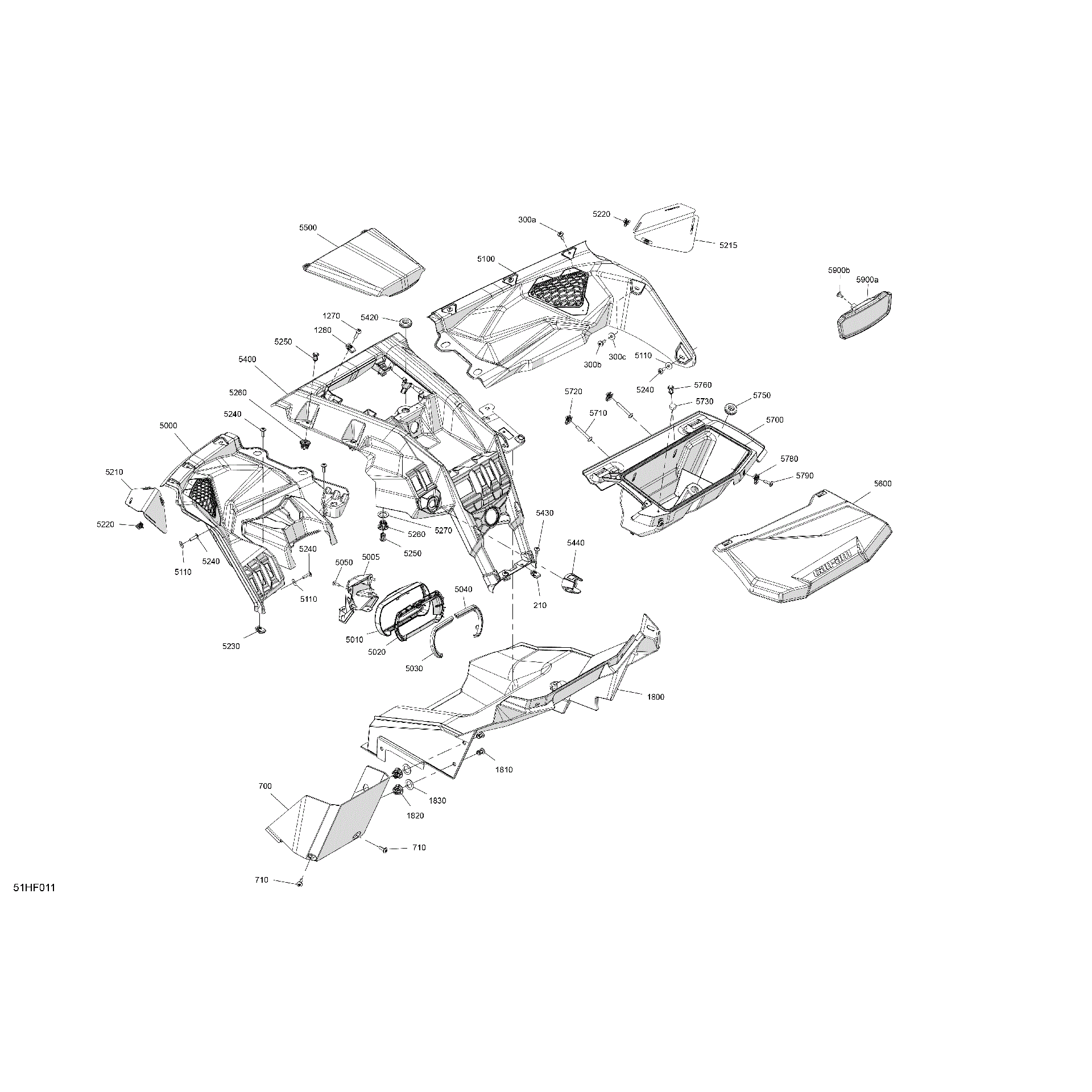 An Image of a Genuine Can-Am Parts Schematic Diagram showing the schematic - CAB INTERIOR - DASHBOARD