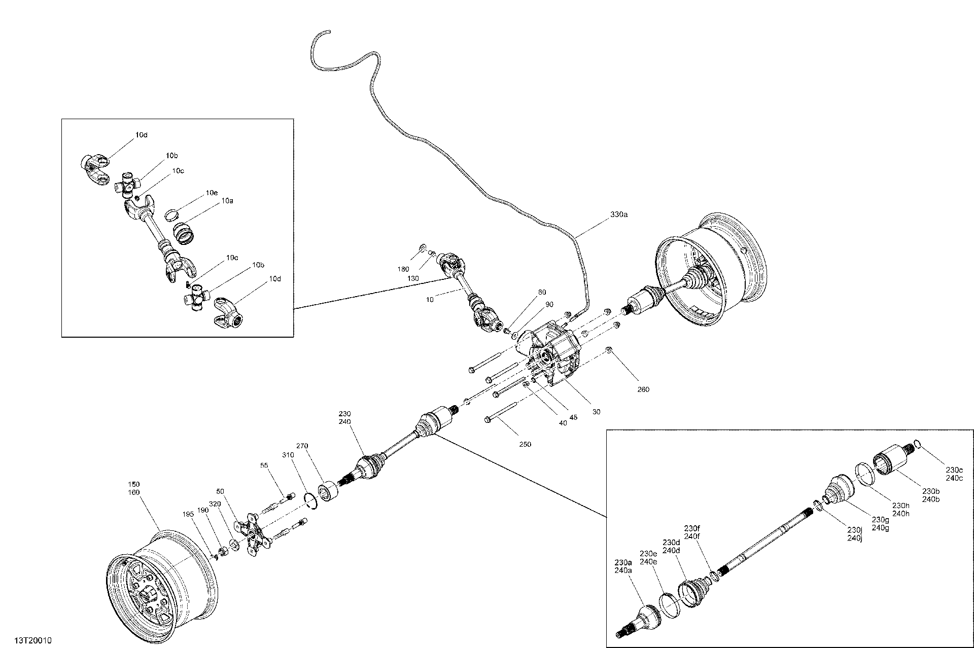 An Image of a Genuine Can-Am Parts Schematic Diagram showing the schematic - REAR DRIVE - COMMON PARTS