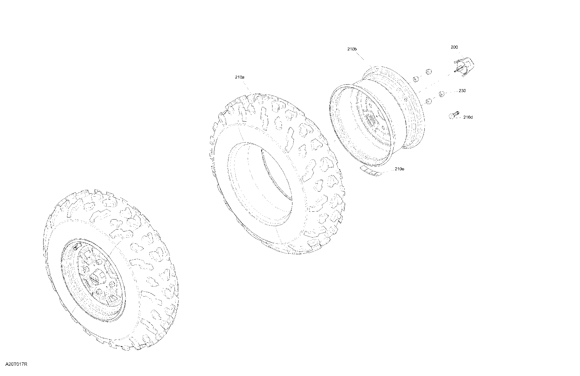 An Image of a Genuine Can-Am Parts Schematic Diagram showing the schematic - DRIVE - FRONT SECTION - WHEELS - STD - DPS