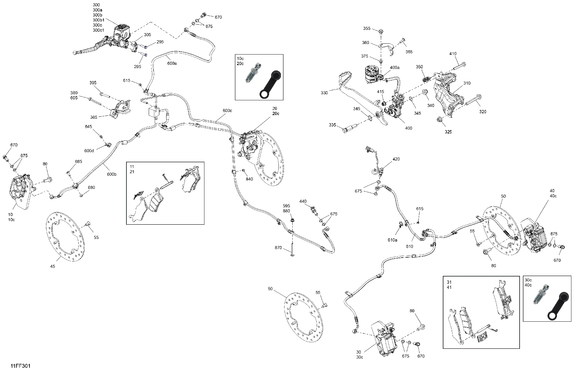 An Image of a Genuine Can-Am Parts Schematic Diagram showing the schematic - MECHANIC - BRAKE SYSTEM
