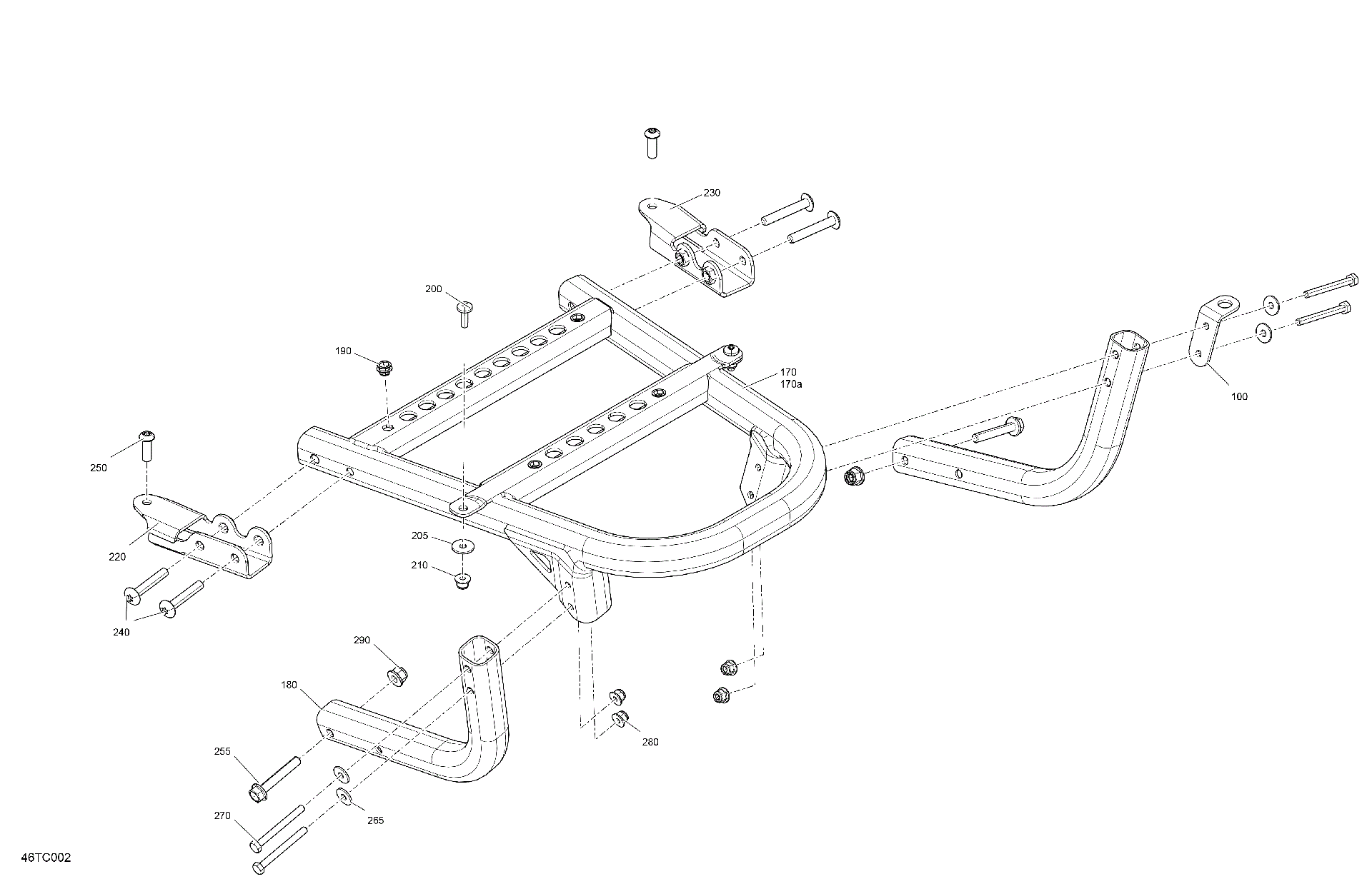 An Image of a Genuine Can-Am Parts Schematic Diagram showing the schematic - BODY - REAR BUMPER