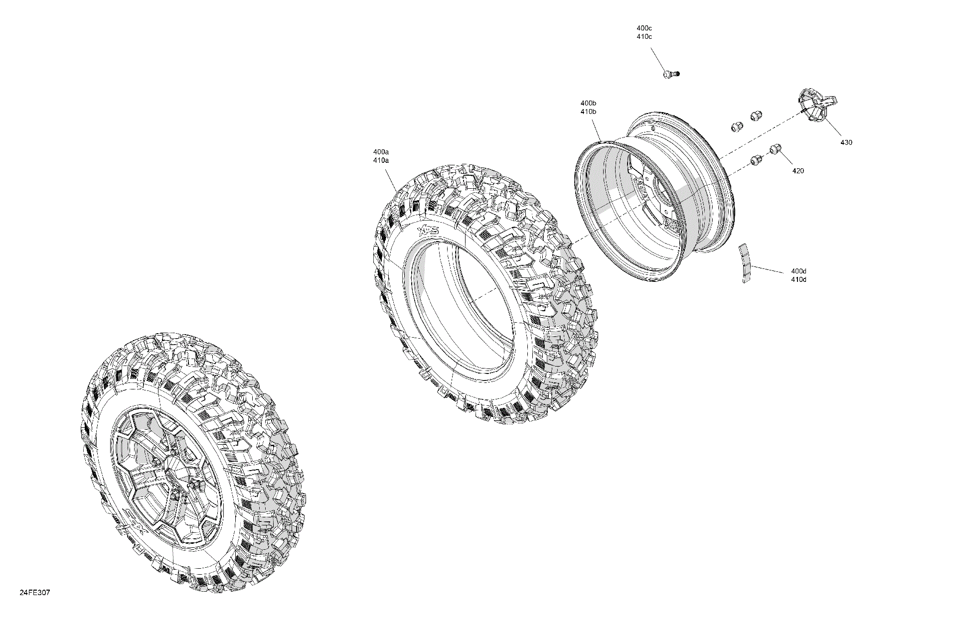 An Image of a Genuine Can-Am Parts Schematic Diagram showing the schematic - DRIVE - FRONT WHEELS