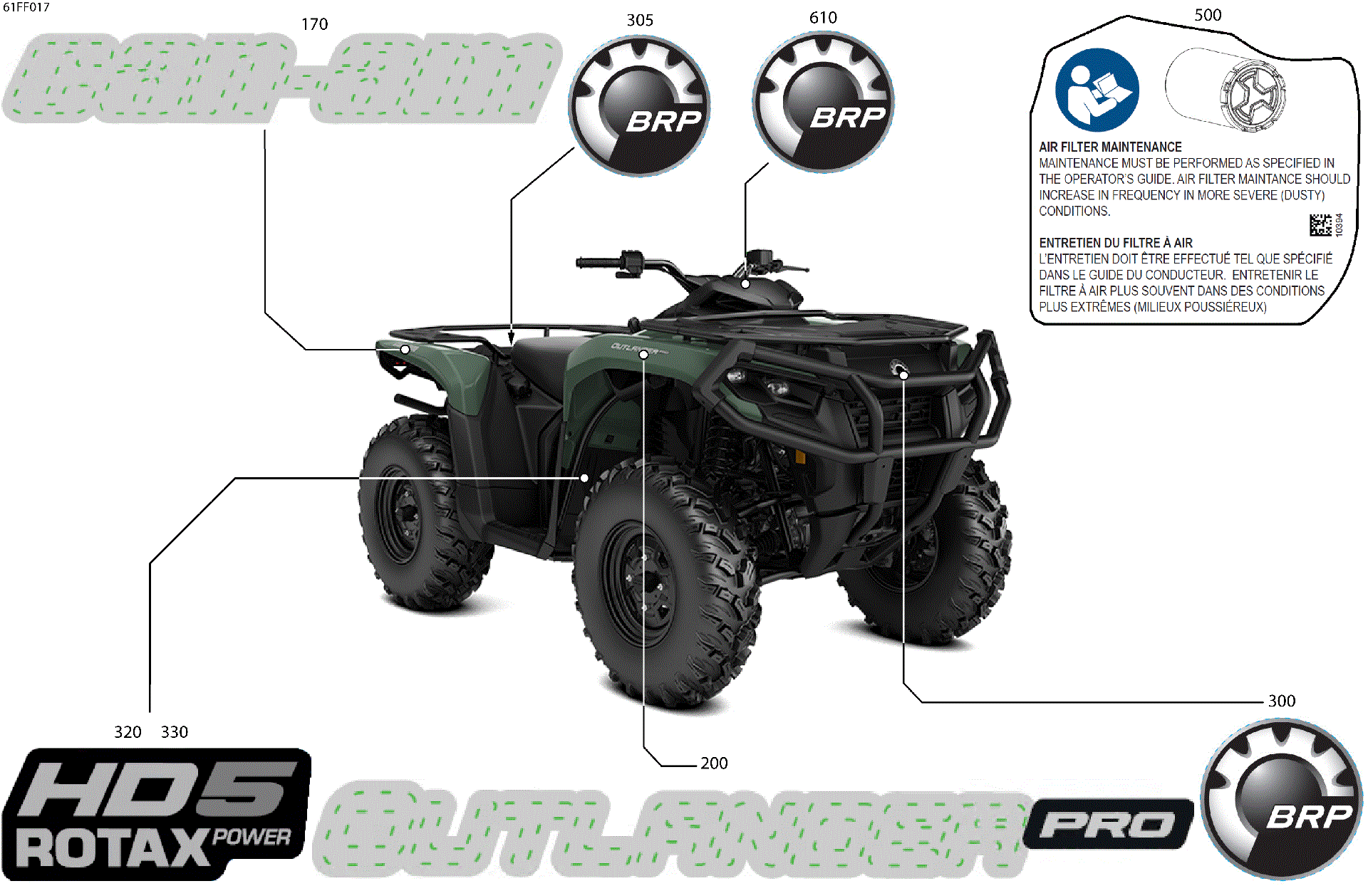 An Image of a Genuine Can-Am Parts Schematic Diagram showing the schematic - BODY - FEATURE DECALS