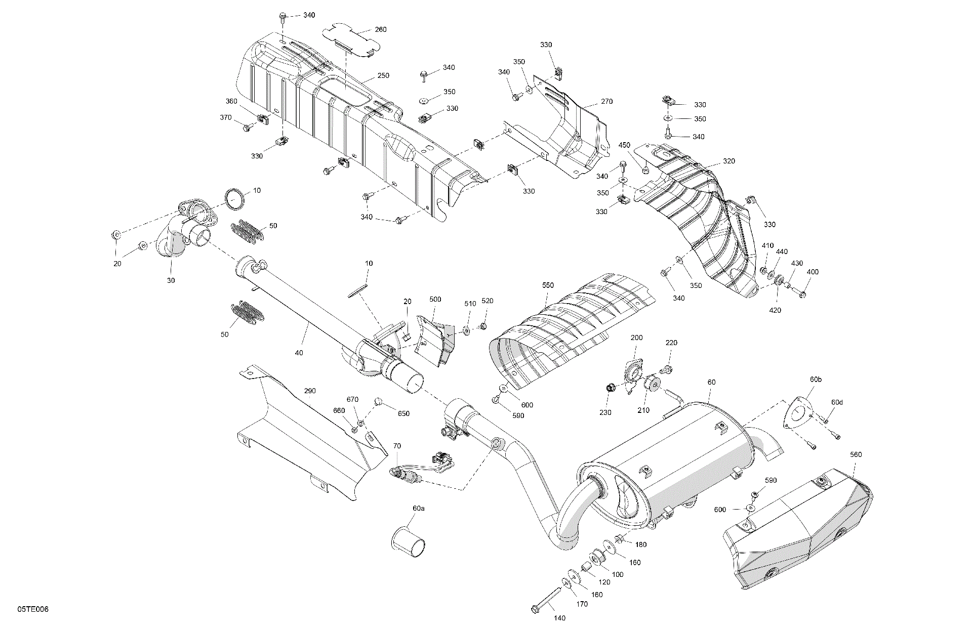 An Image of a Genuine Can-Am Parts Schematic Diagram showing the schematic - ENGINE - EXHAUST
