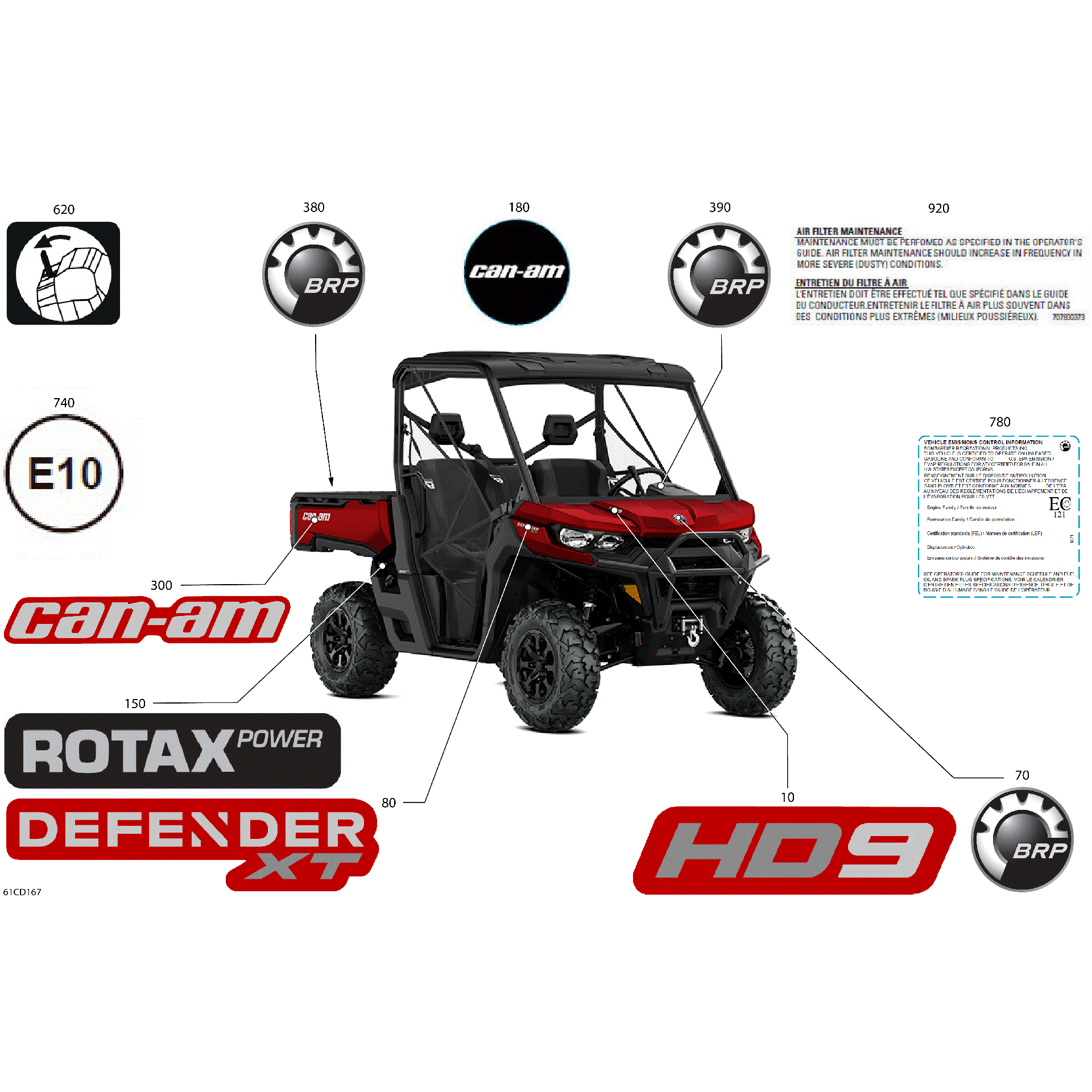 An Image of a Genuine Can-Am Parts Schematic Diagram showing the schematic - BODY - DECALS