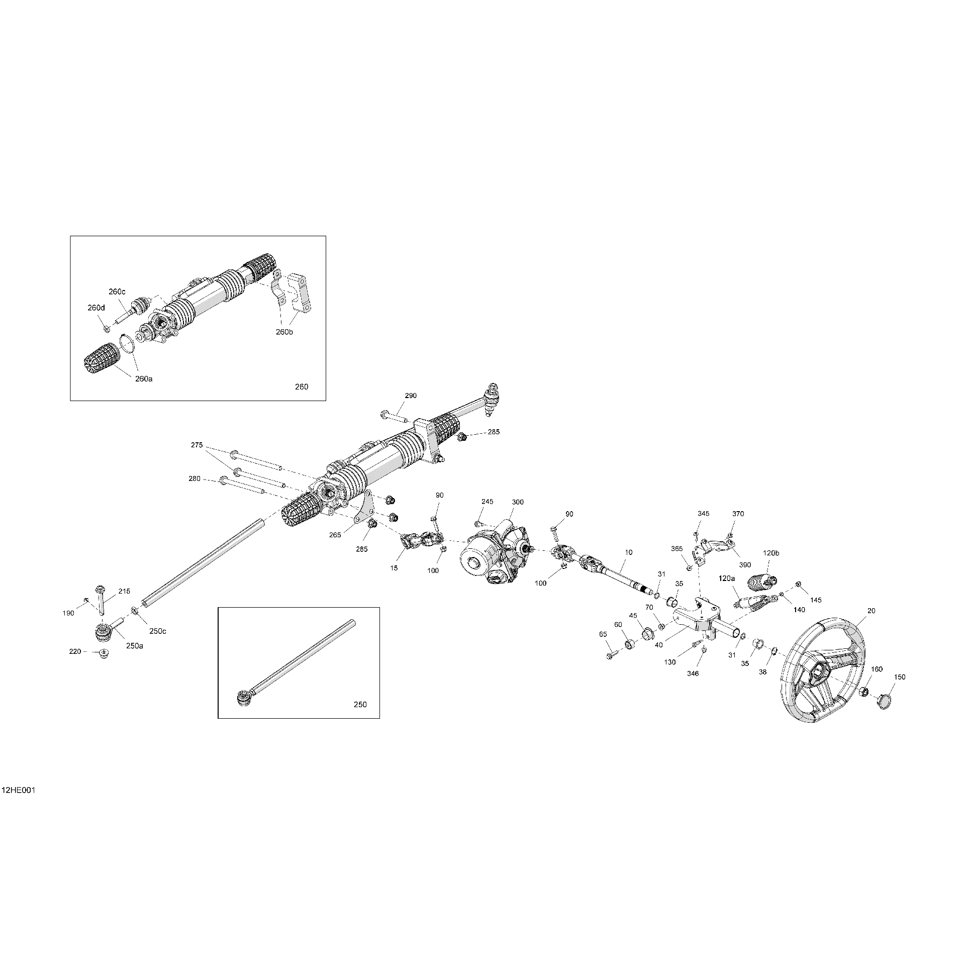 An Image of a Genuine Can-Am Parts Schematic Diagram showing the schematic - MECHANIC - STEERING