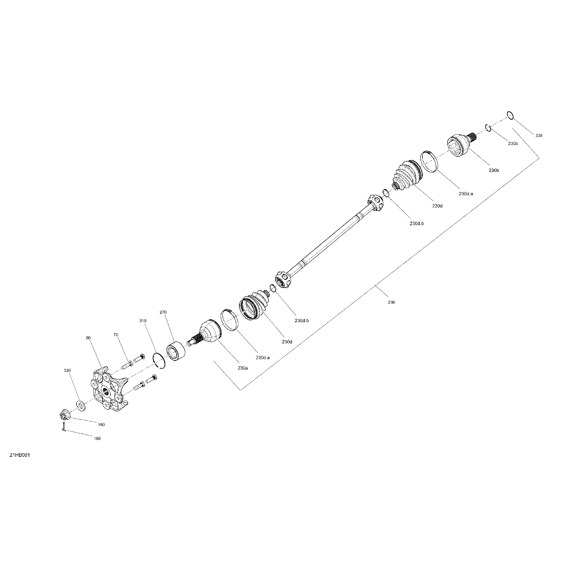 An Image of a Genuine Can-Am Parts Schematic Diagram showing the schematic - DRIVE - REAR - COMMON PARTS