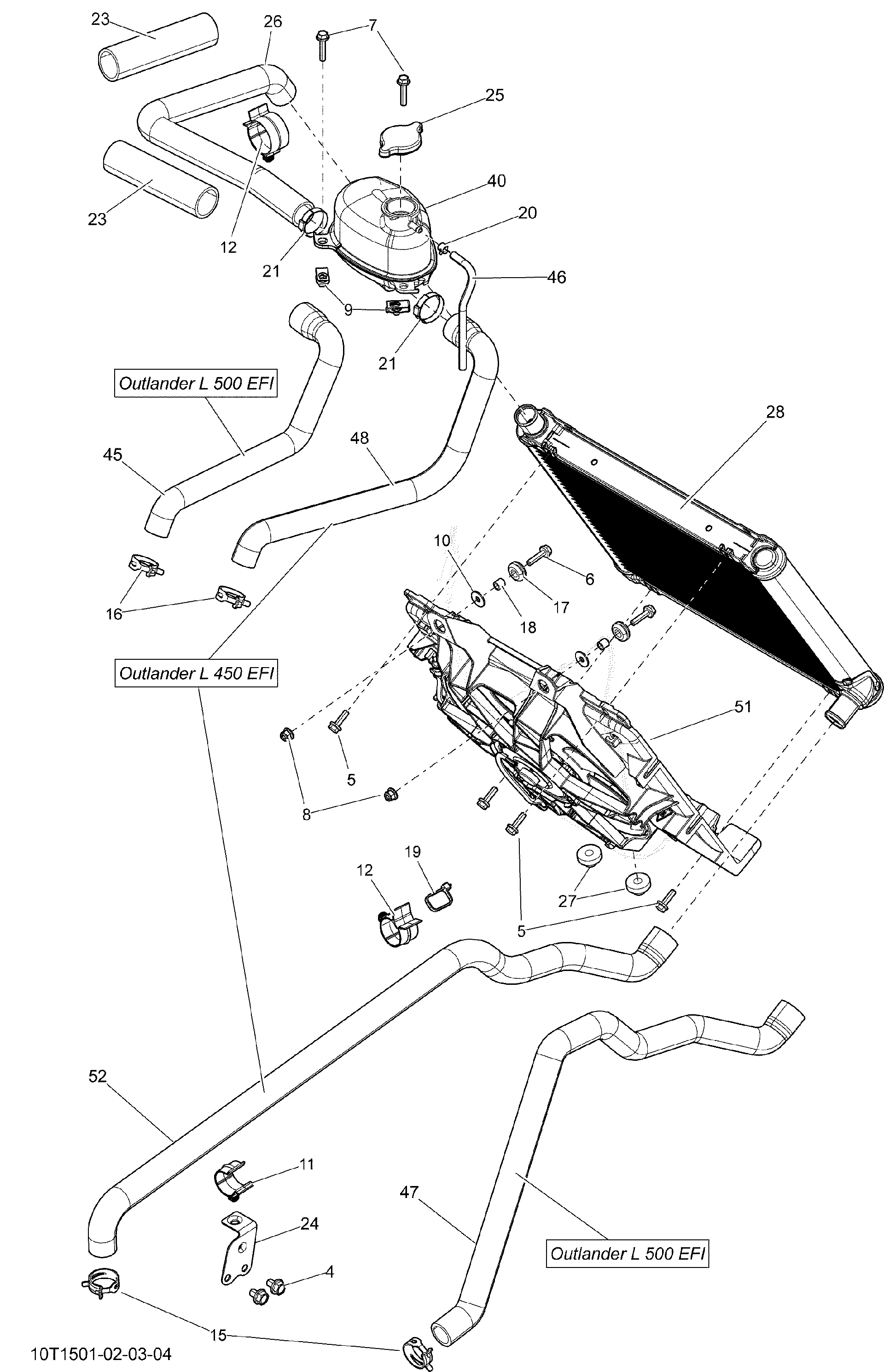 An Image of a Genuine Can-Am Parts Schematic Diagram showing the schematic - COOLING SYSTEM _10T1503