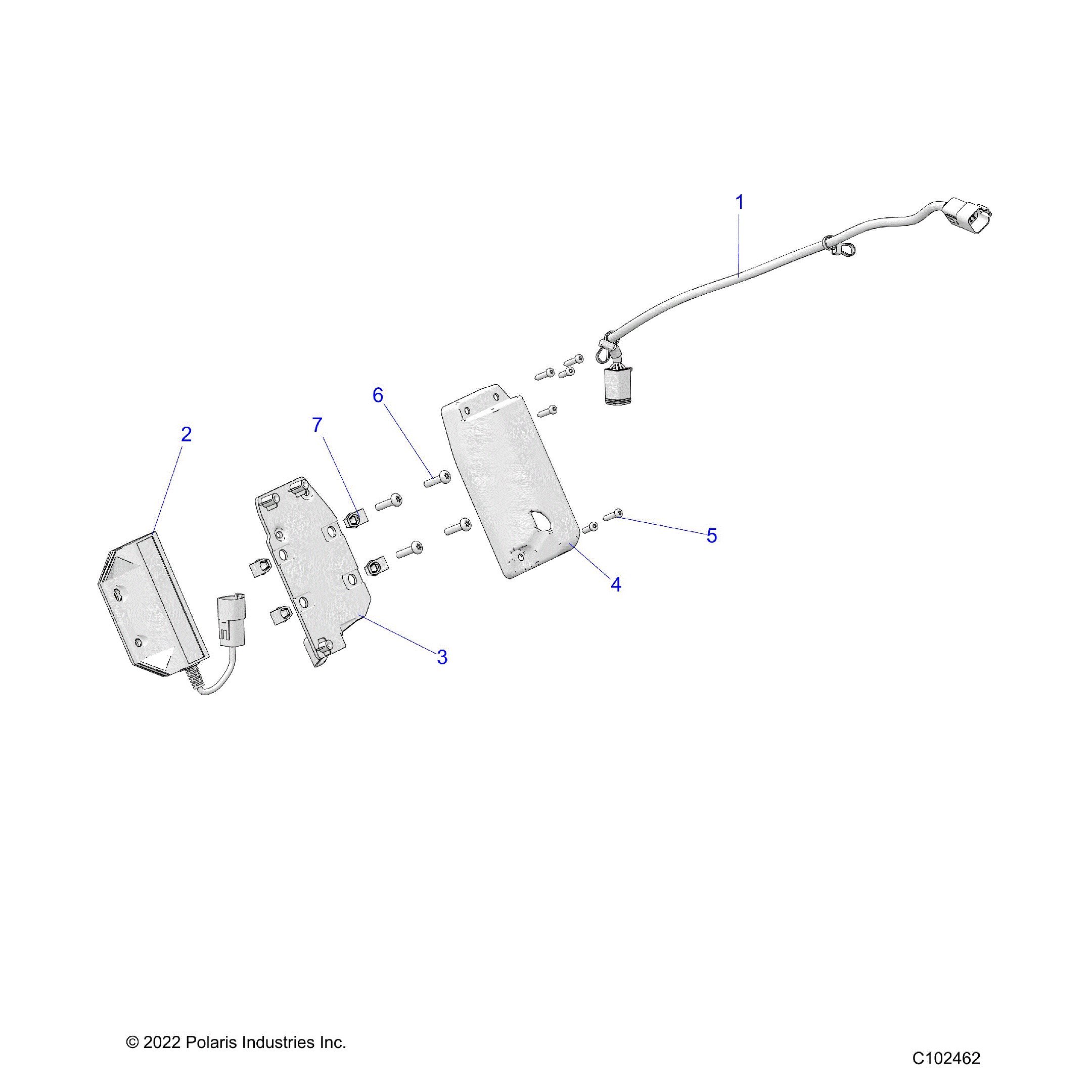 An Image of a Genuine Polaris Parts Schematic Diagram showing the schematic - ELECTRICAL: DONGLE - 2024 POLARIS SPORTSMAN XP 1000 48" LE RIDE COMMAND