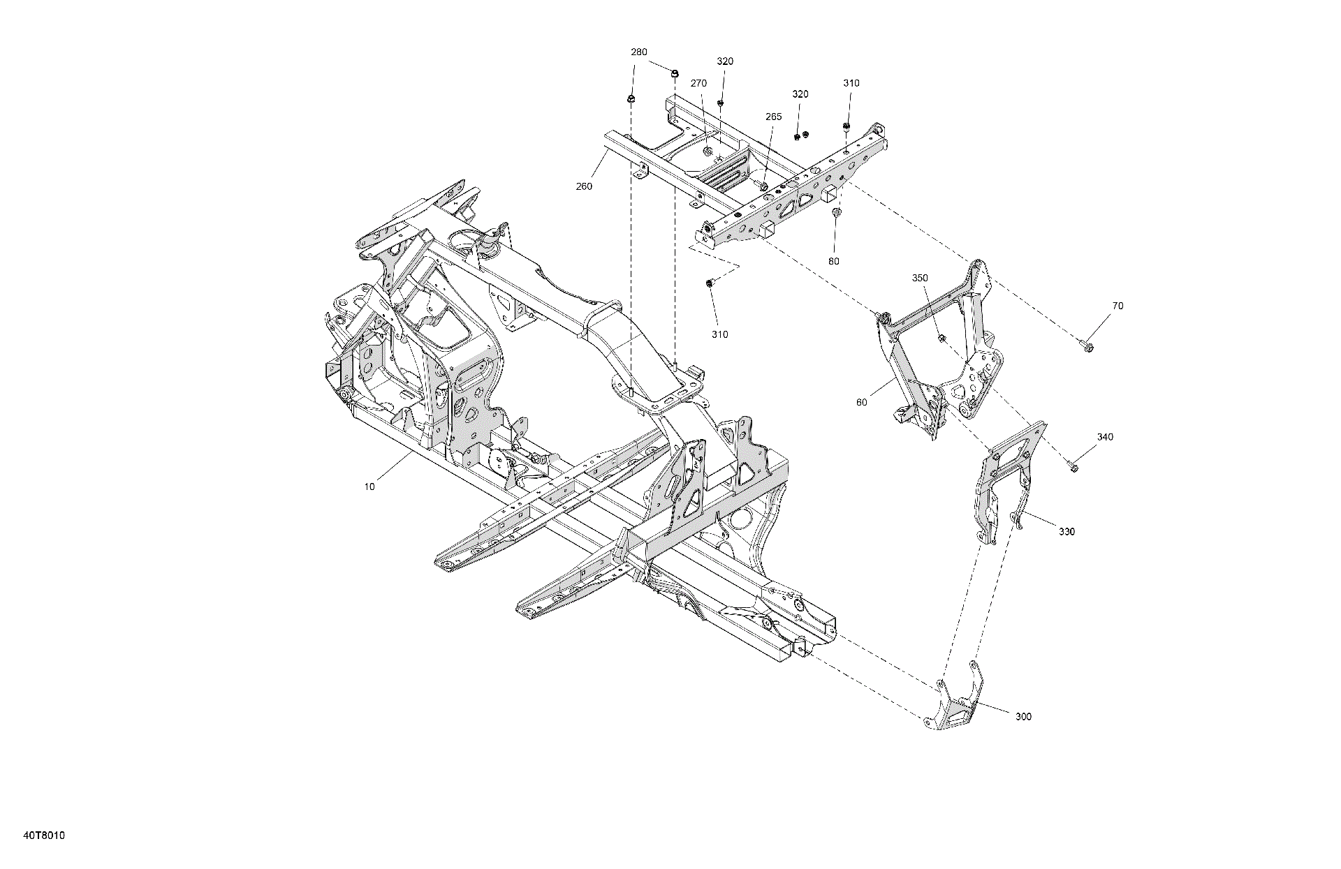 An Image of a Genuine Can-Am Parts Schematic Diagram showing the schematic - FRAME - SYSTEM