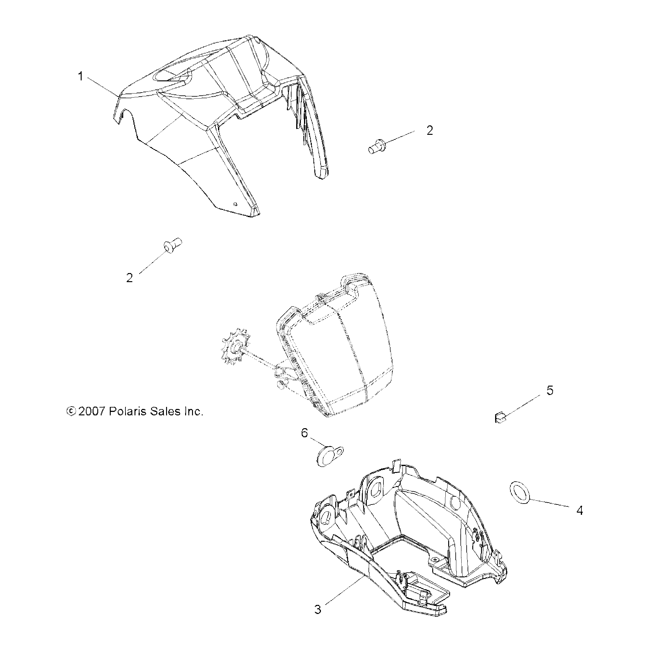 An Image of a Genuine Polaris Parts Schematic Diagram showing the schematic - BODY: HEADLIGHT POD - 2016 POLARIS SPORTSMAN 570 EFI