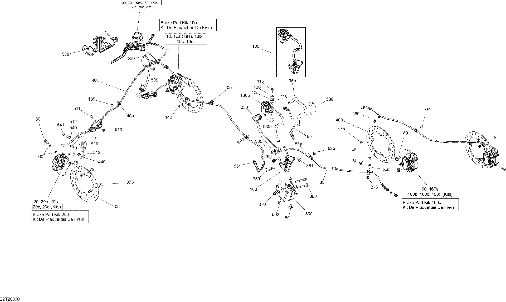 An Image of a Genuine Can-Am Parts Schematic Diagram showing the schematic - BRAKES