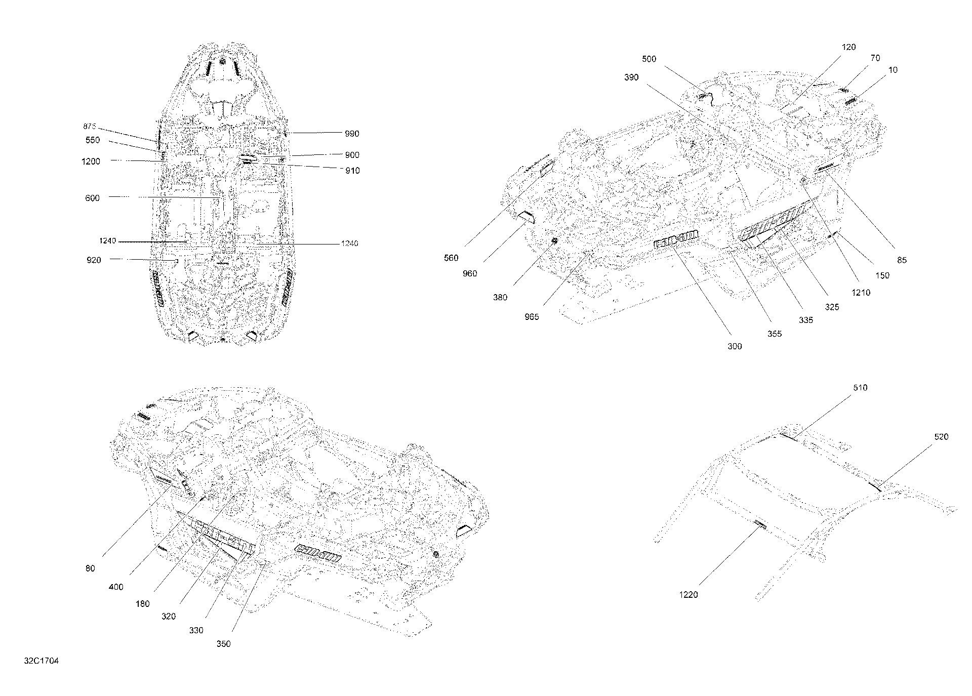 An Image of a Genuine Can-Am Parts Schematic Diagram showing the schematic - DECALS