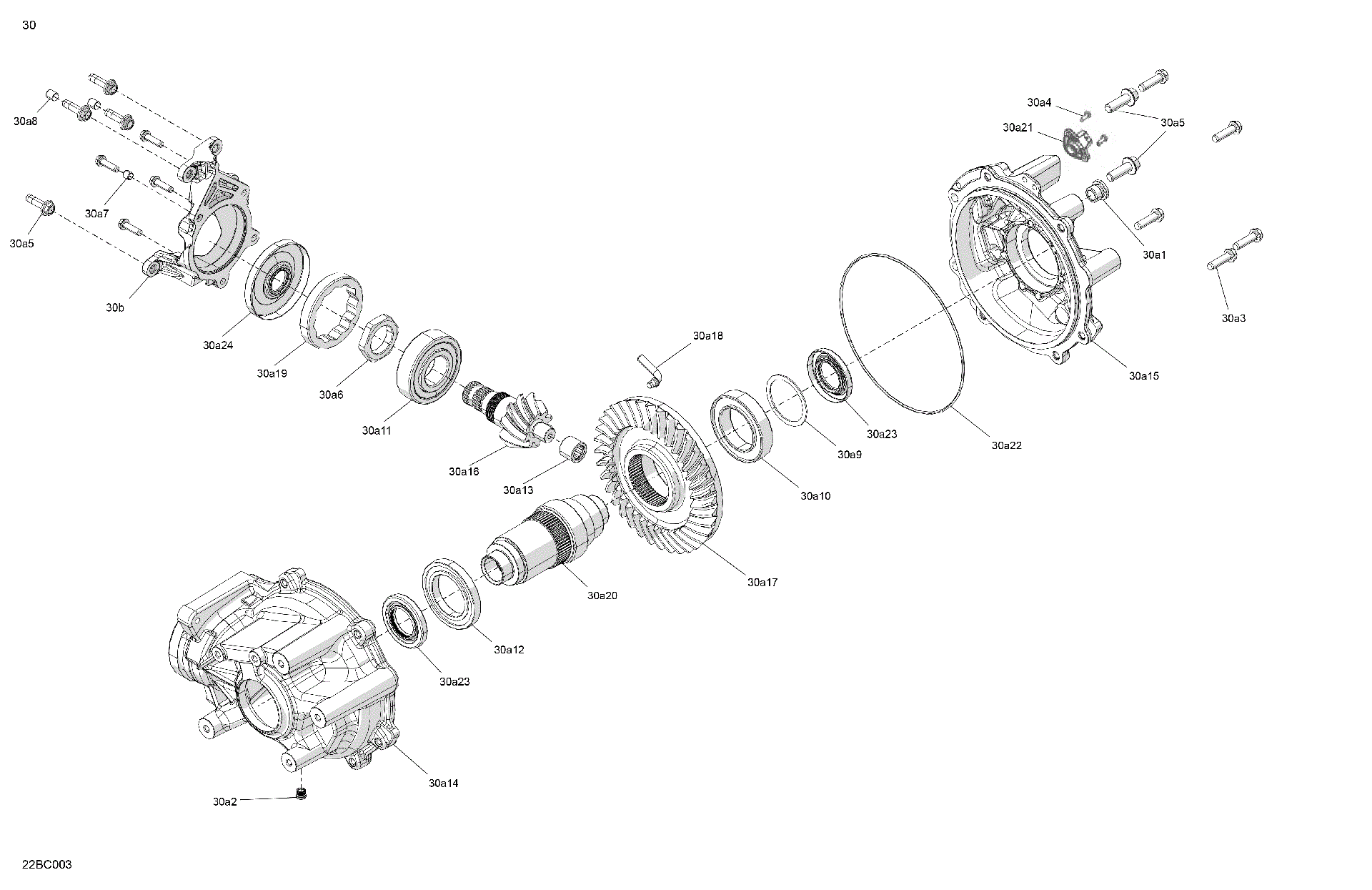 An Image of a Genuine Can-Am Parts Schematic Diagram showing the schematic - DRIVE - FINAL DRIVE UNIT